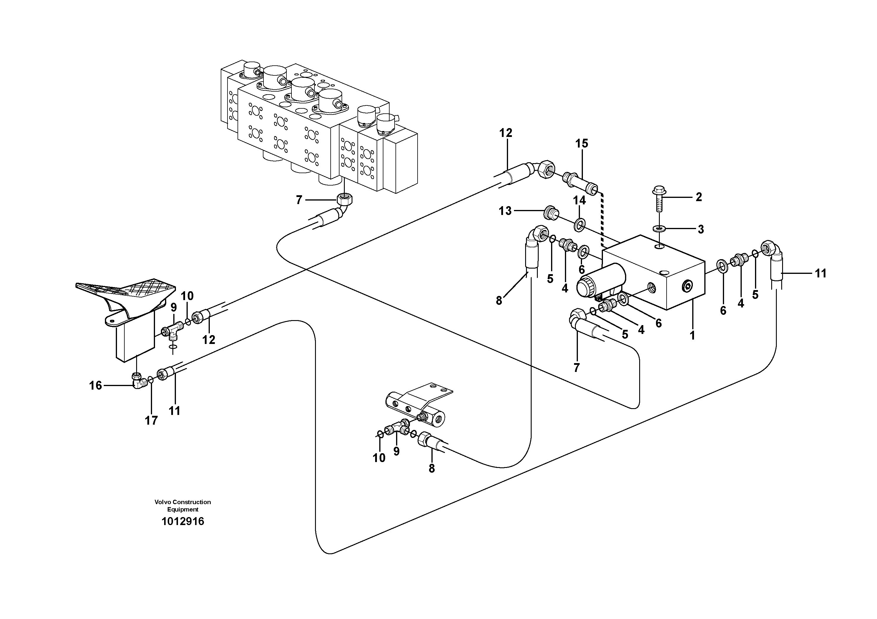 Pedal valve, cruise control  14313023 — volvo parts diagram