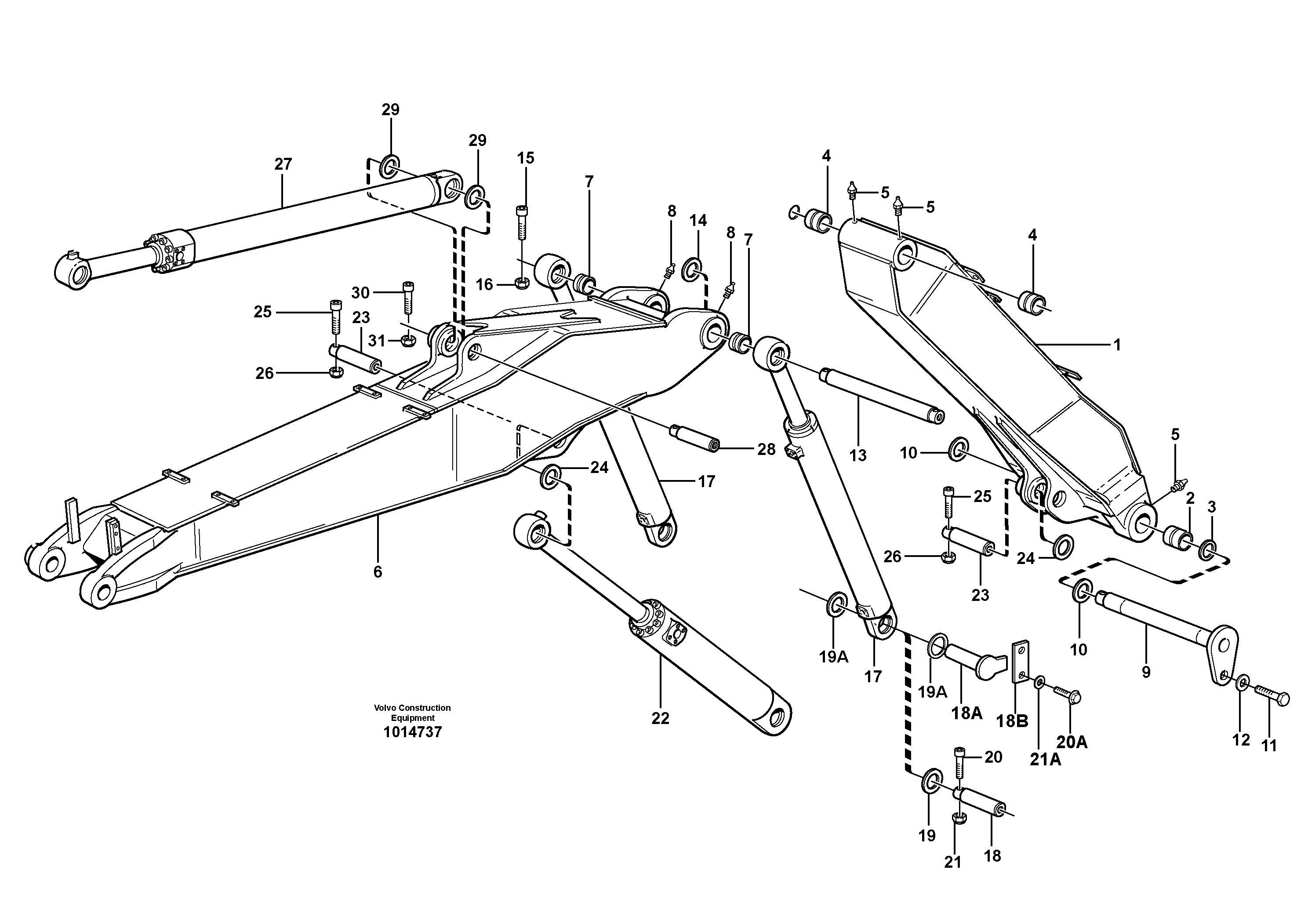Adjustable boom  14313025, 5,1M — volvo parts diagram