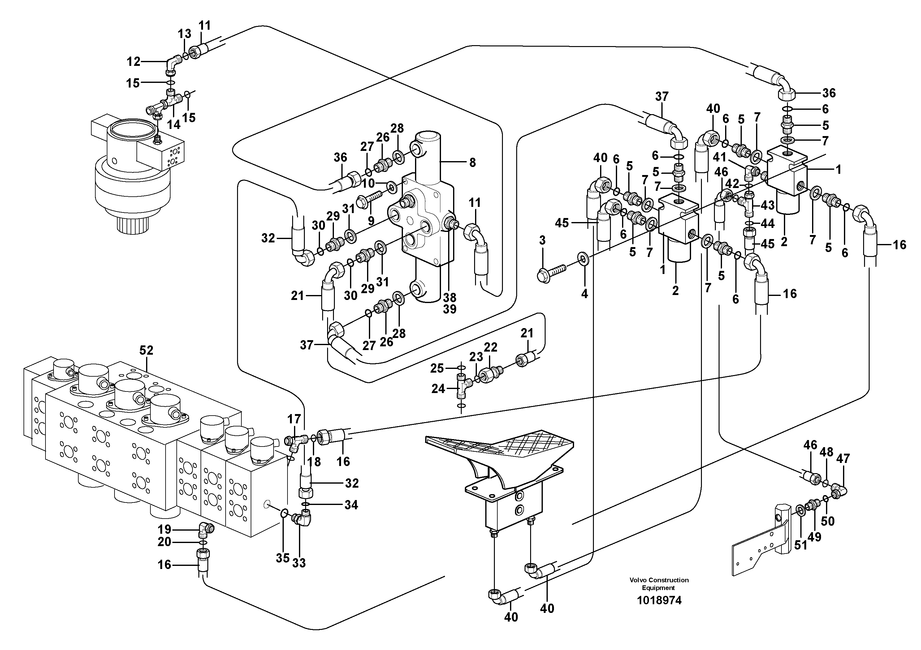 Hammer hydr. offset, special  14313103 — volvo parts diagram