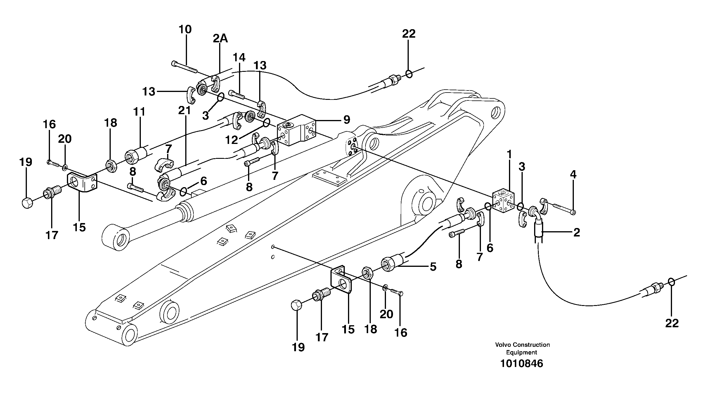 Grab equipment, with shutoff cocks, handling dipper  14313067, 14313106, 14313107 — volvo parts diagram