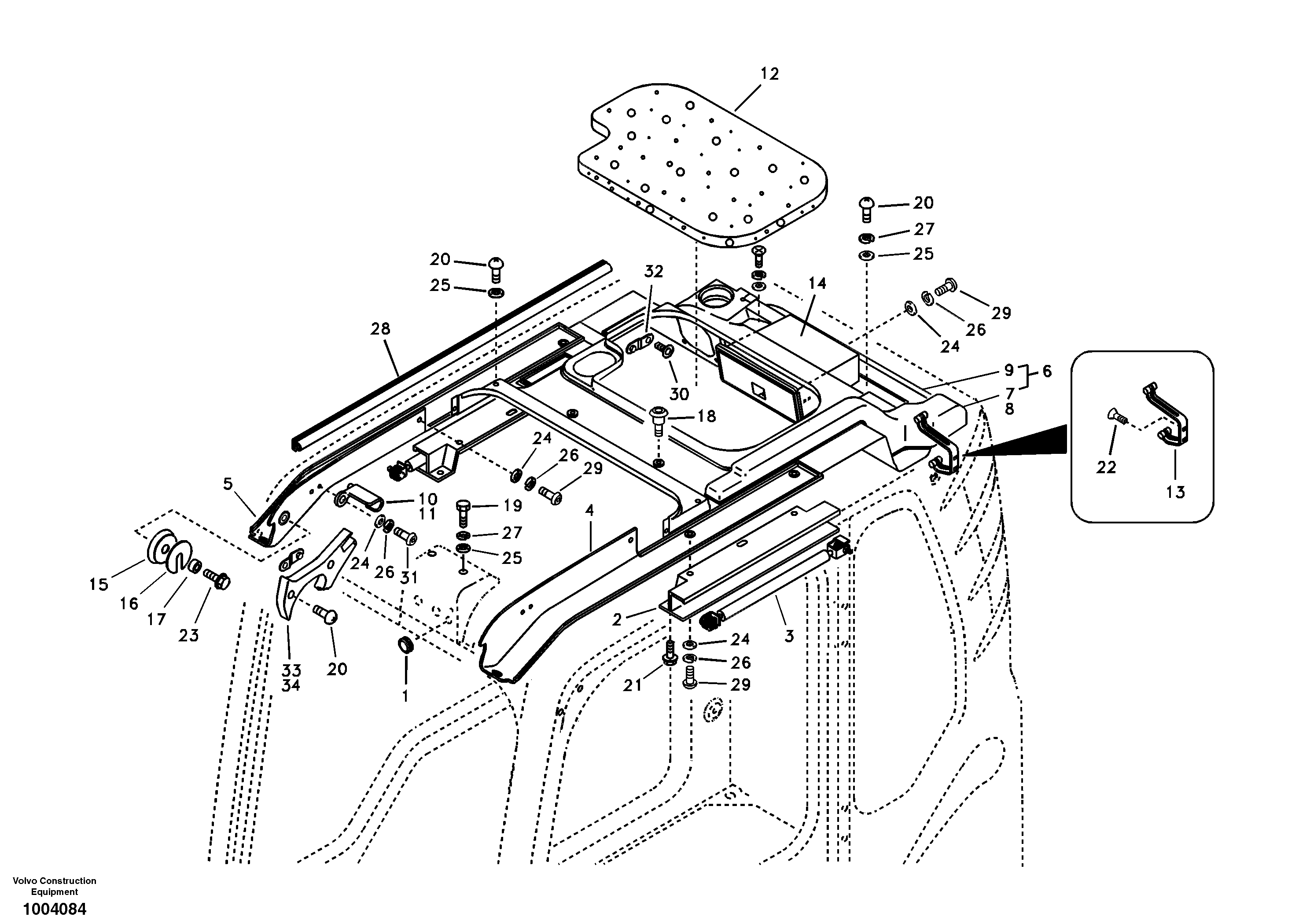 Operator's cab — volvo parts diagram