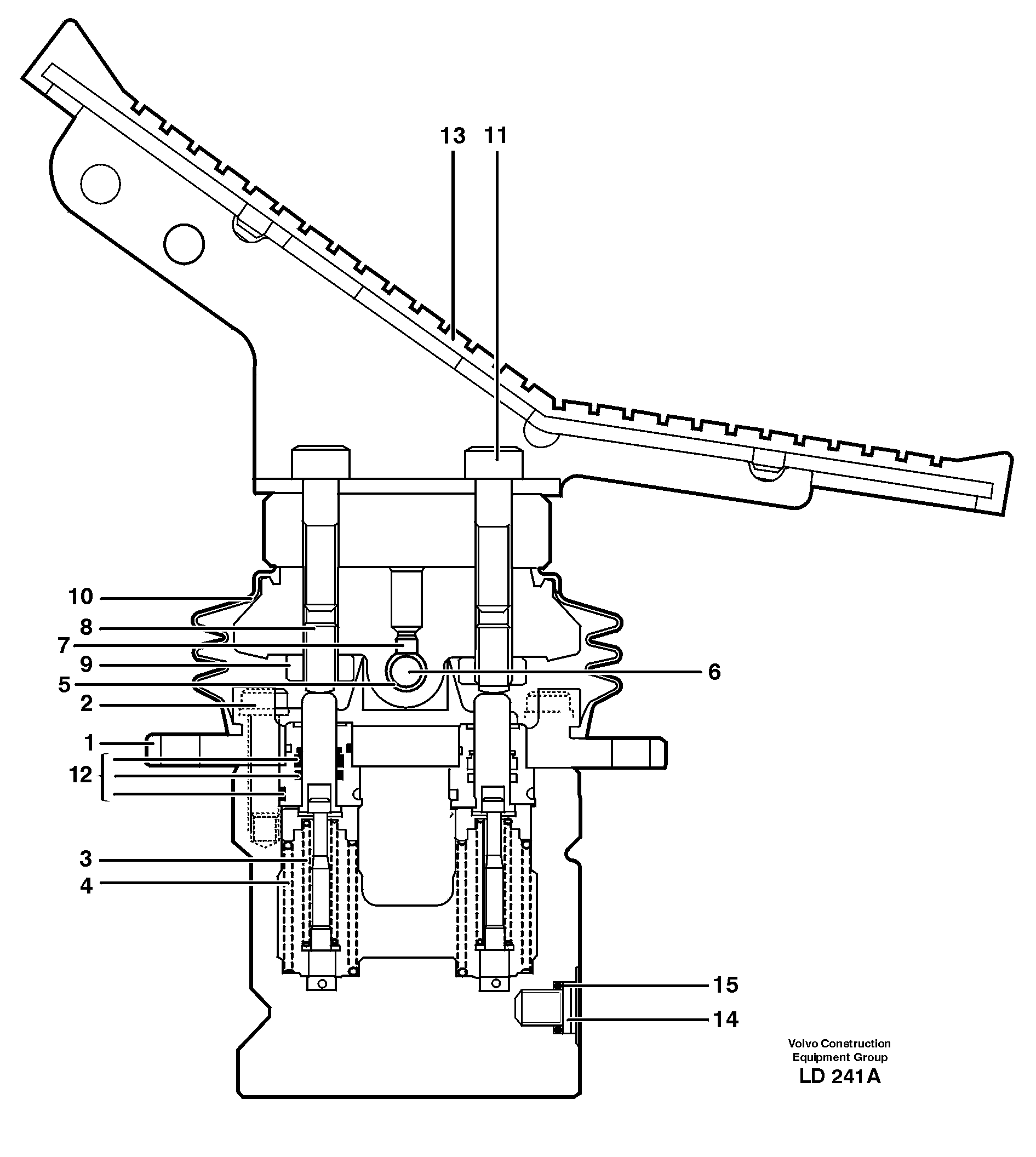 Pedal valve  14313007 — volvo parts diagram