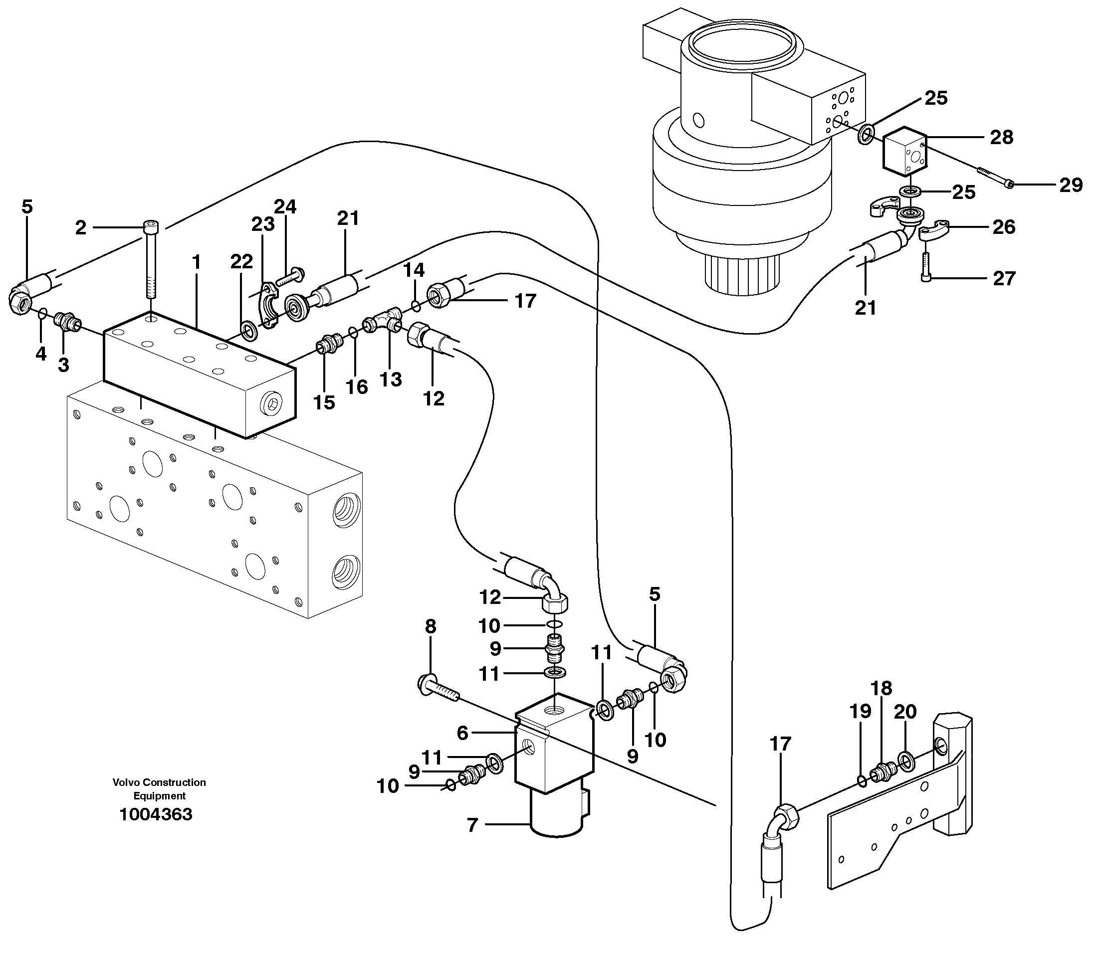 Hydraulic system, Float position valve  14313021 — volvo parts diagram