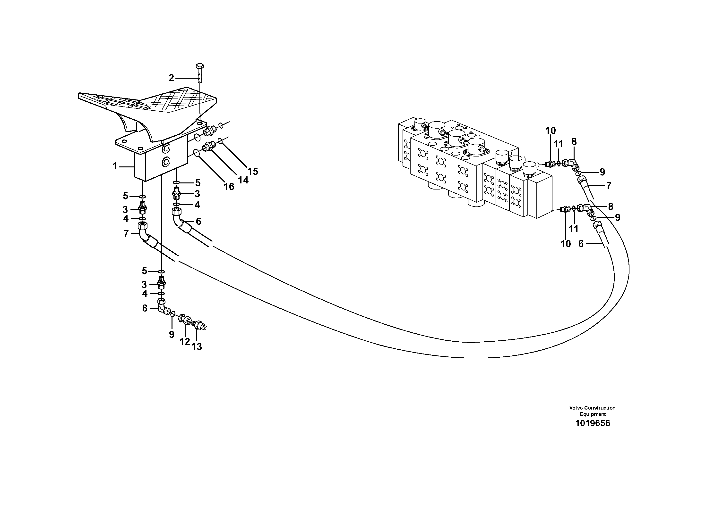 Servo hydraulics, X1  14313007 — volvo parts diagram