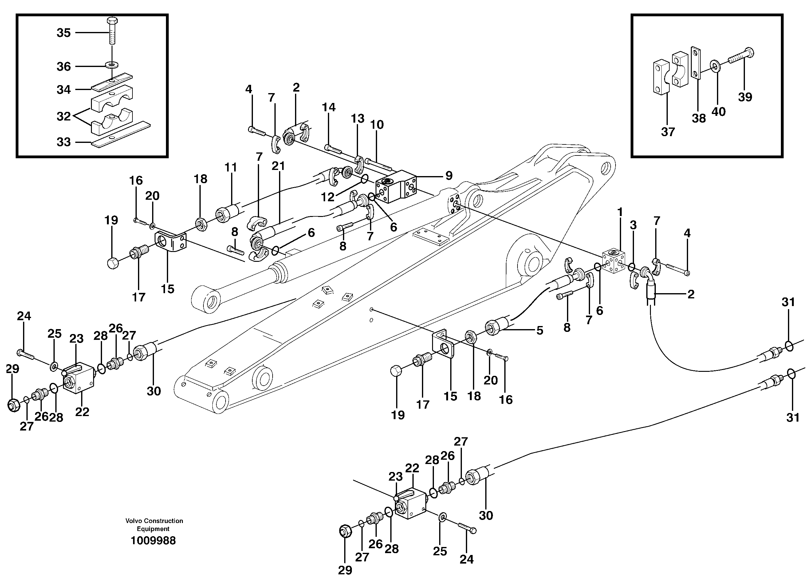 Grab equipment, with shutoff valves, X1  14314097, 14314099, 14314101 — volvo parts diagram