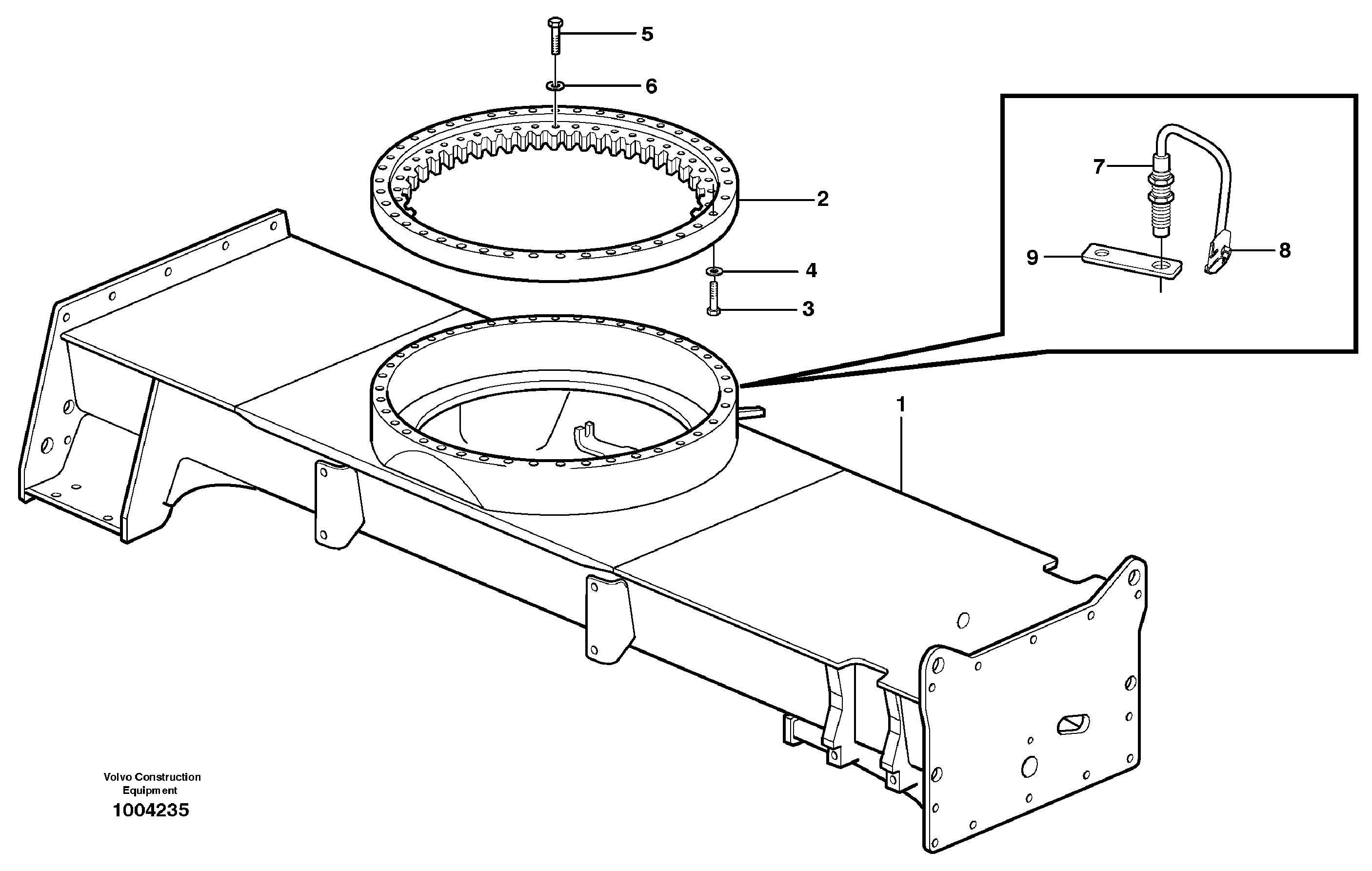 Slewing ring attachment — volvo parts diagram