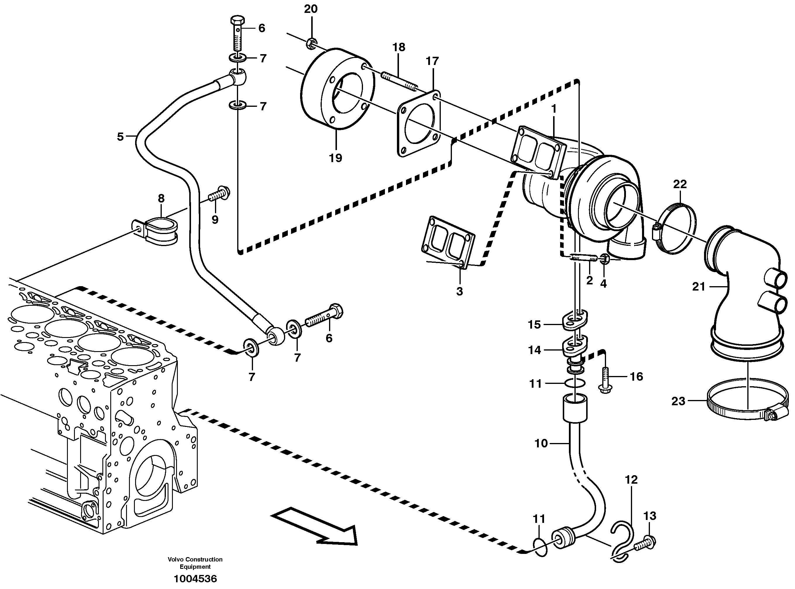 Turbocharger with fitting parts — volvo parts diagram