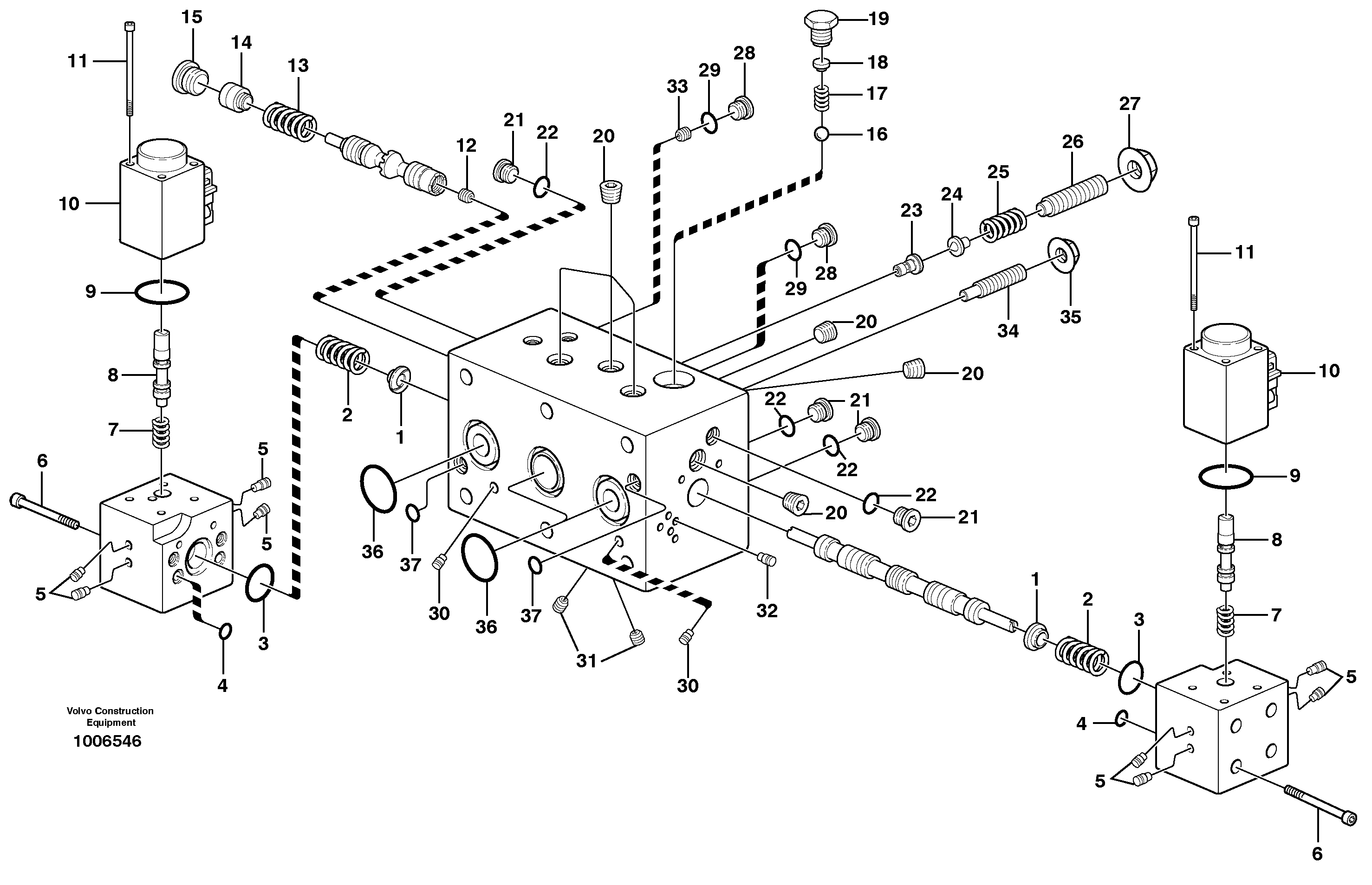 Hydraulic valve, X3  14313015, 14313016, 14313100 — volvo parts diagram