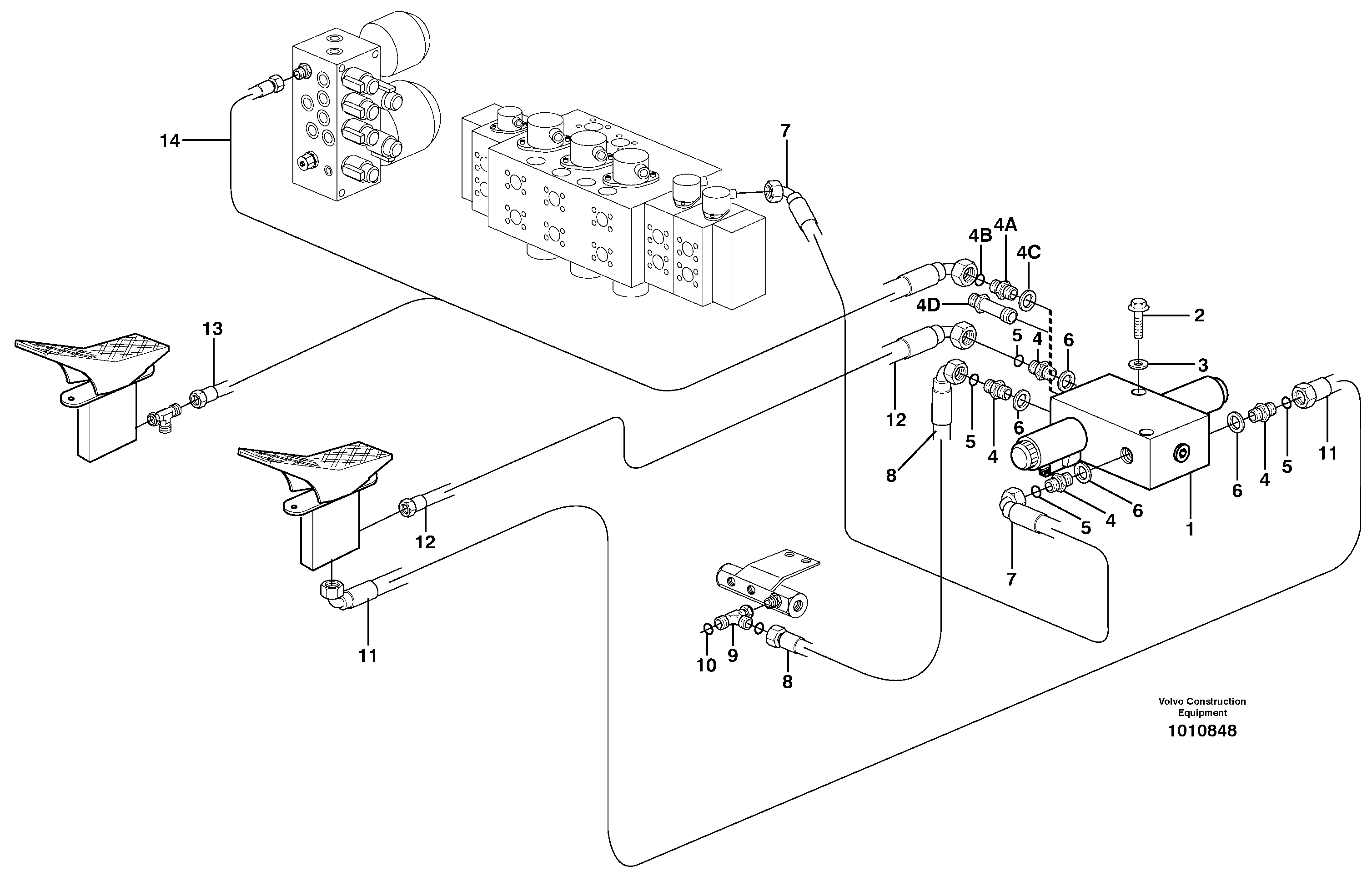 Hydraul func. X1, flow regulator 2 pc. boom  14313049, 14313050 — volvo parts diagram
