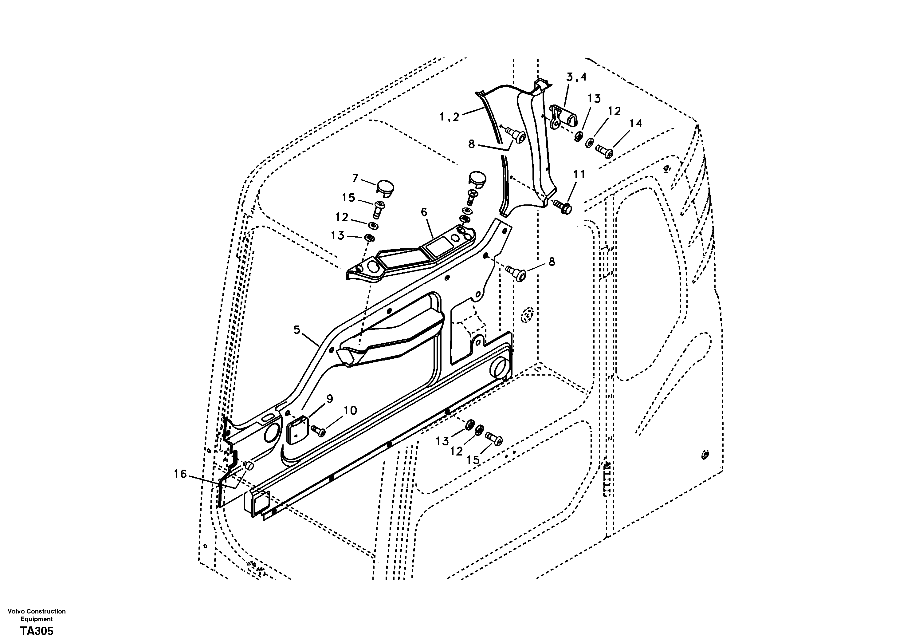 Operator's cab — volvo parts diagram