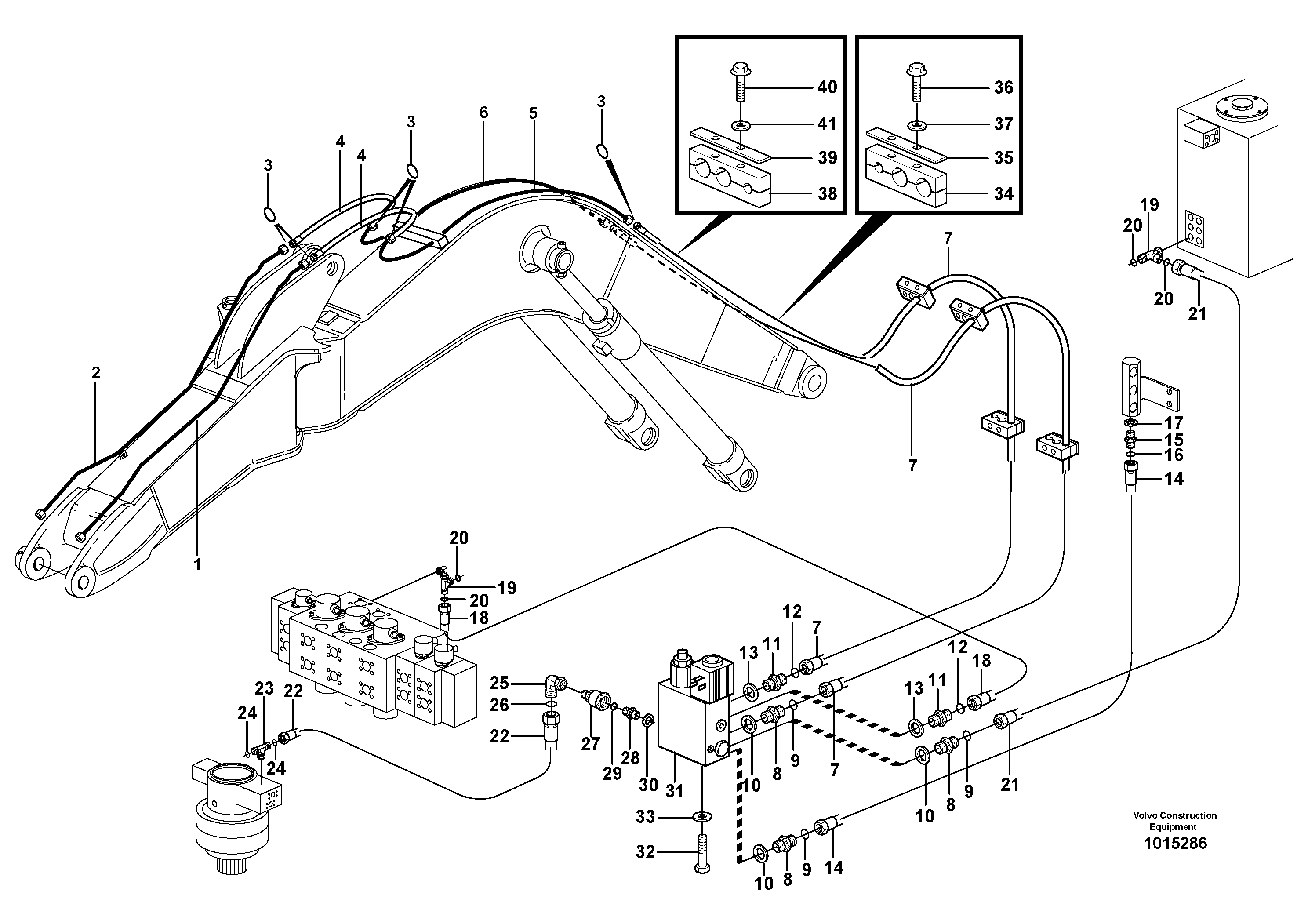 Equipment hydraulics, offset  14313108 — volvo parts diagram