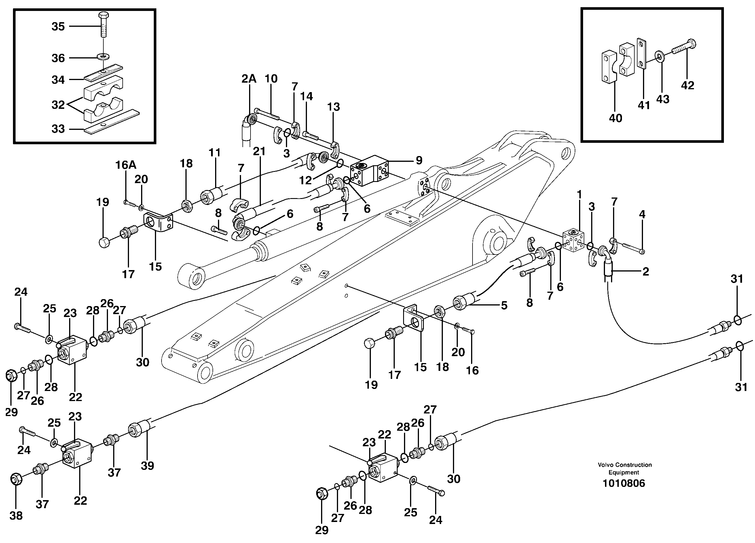 Grab equipment, with shut-off cocks, X1, Hammer  14313114, 14313122, 14313124 — volvo parts diagram