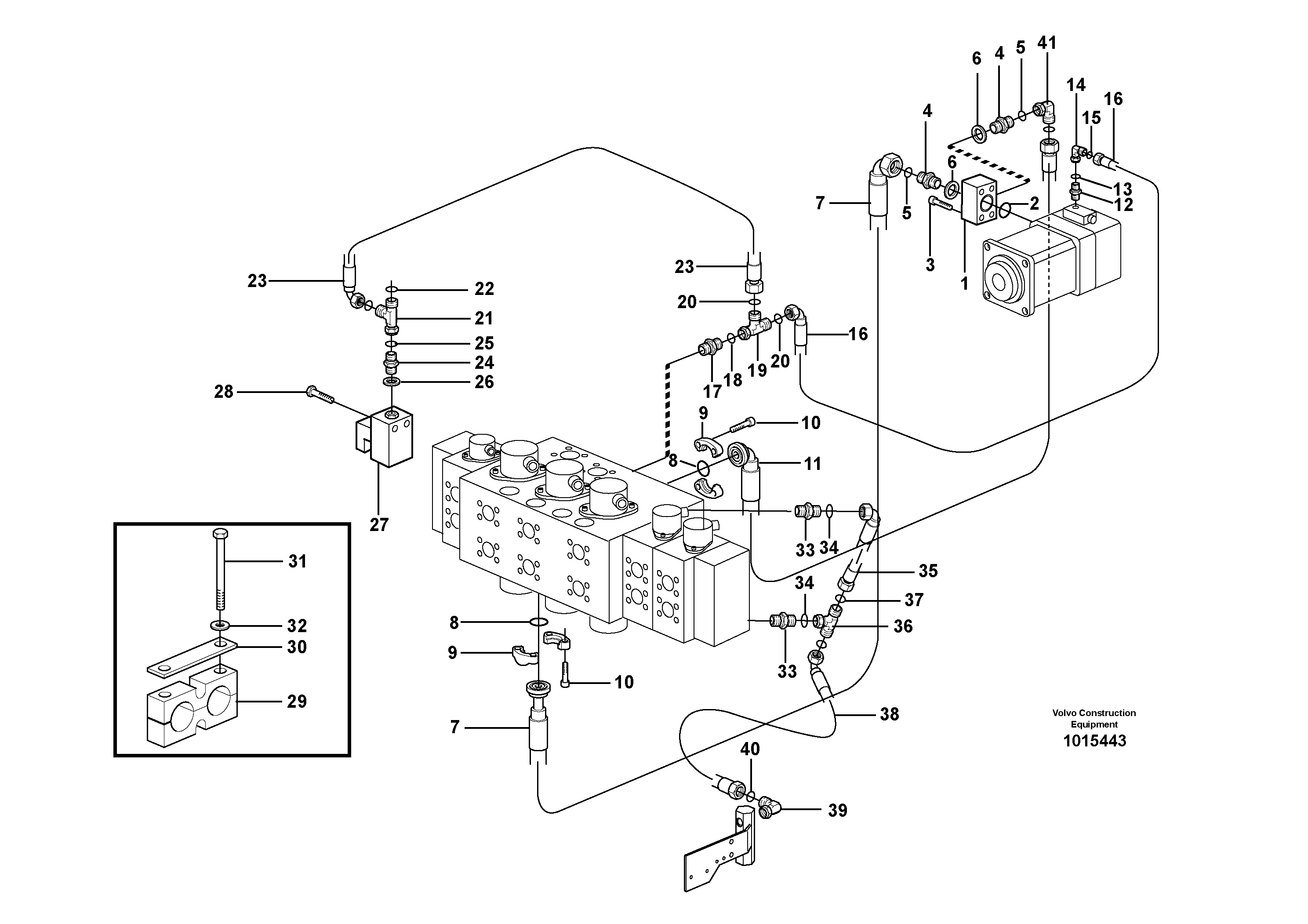 Hydraulic system, feed line — volvo parts diagram