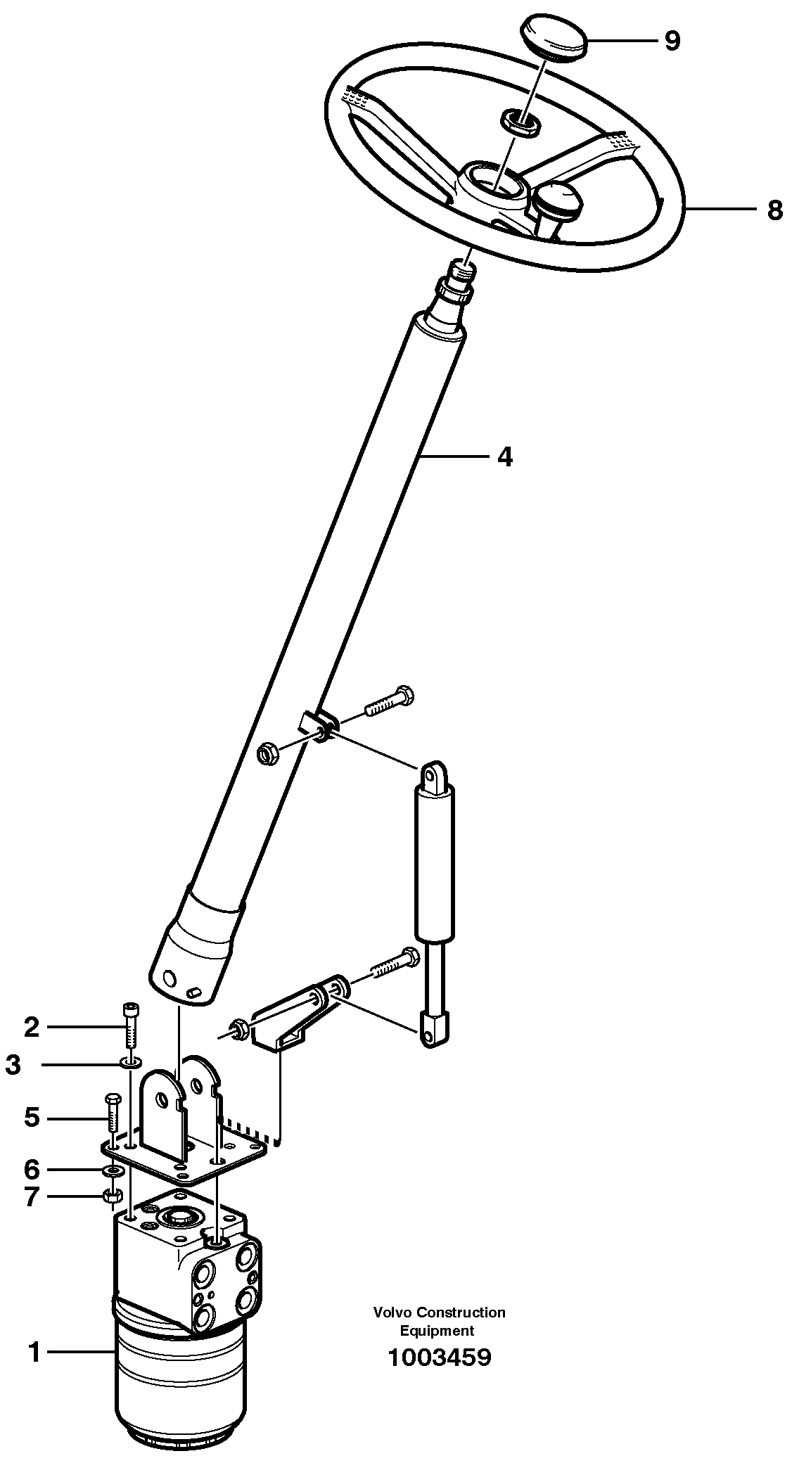 Adjustable steering column — volvo parts diagram
