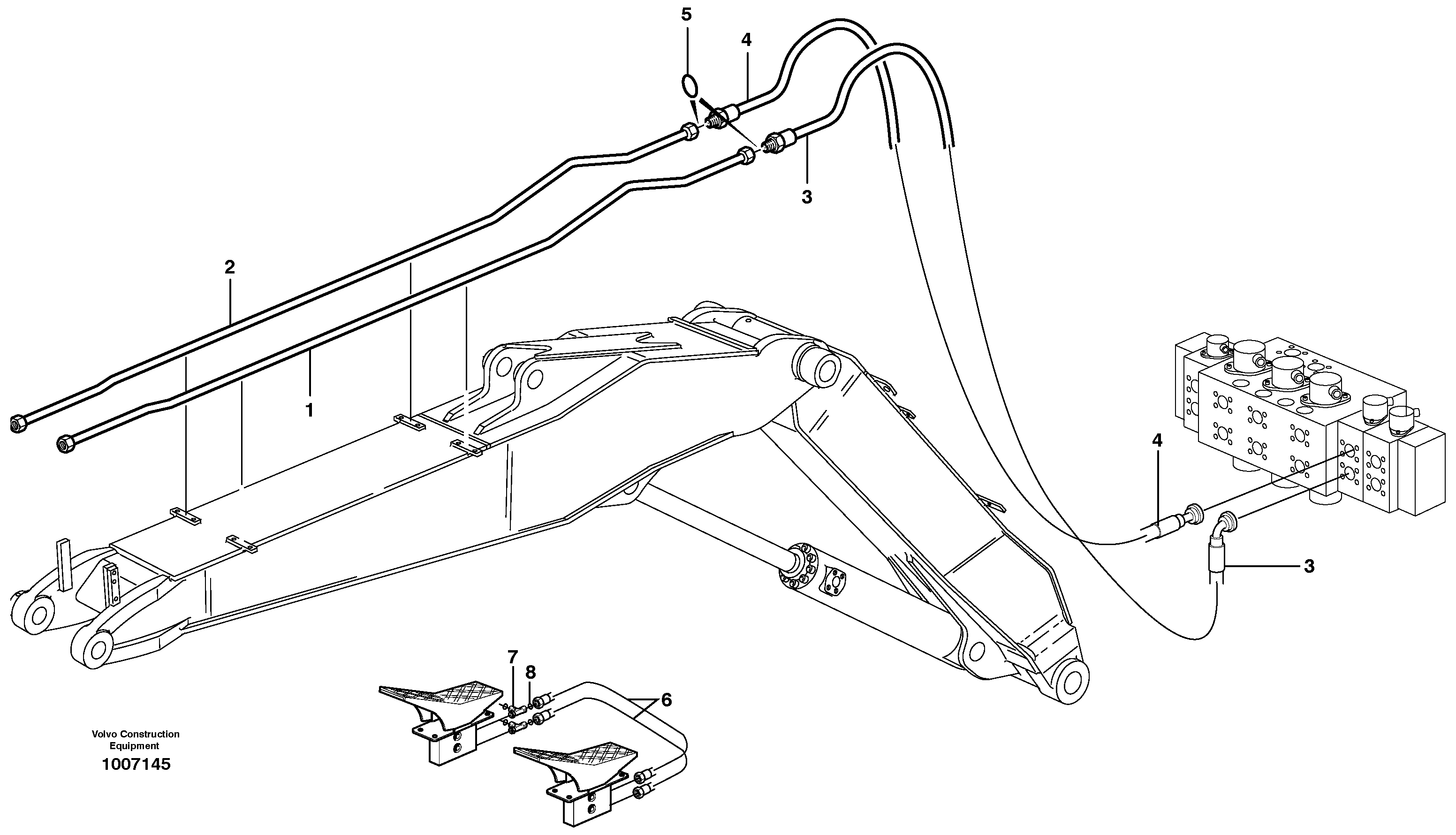Hydr. equipm. on adjustable boom,  X1  14313009 — volvo parts diagram