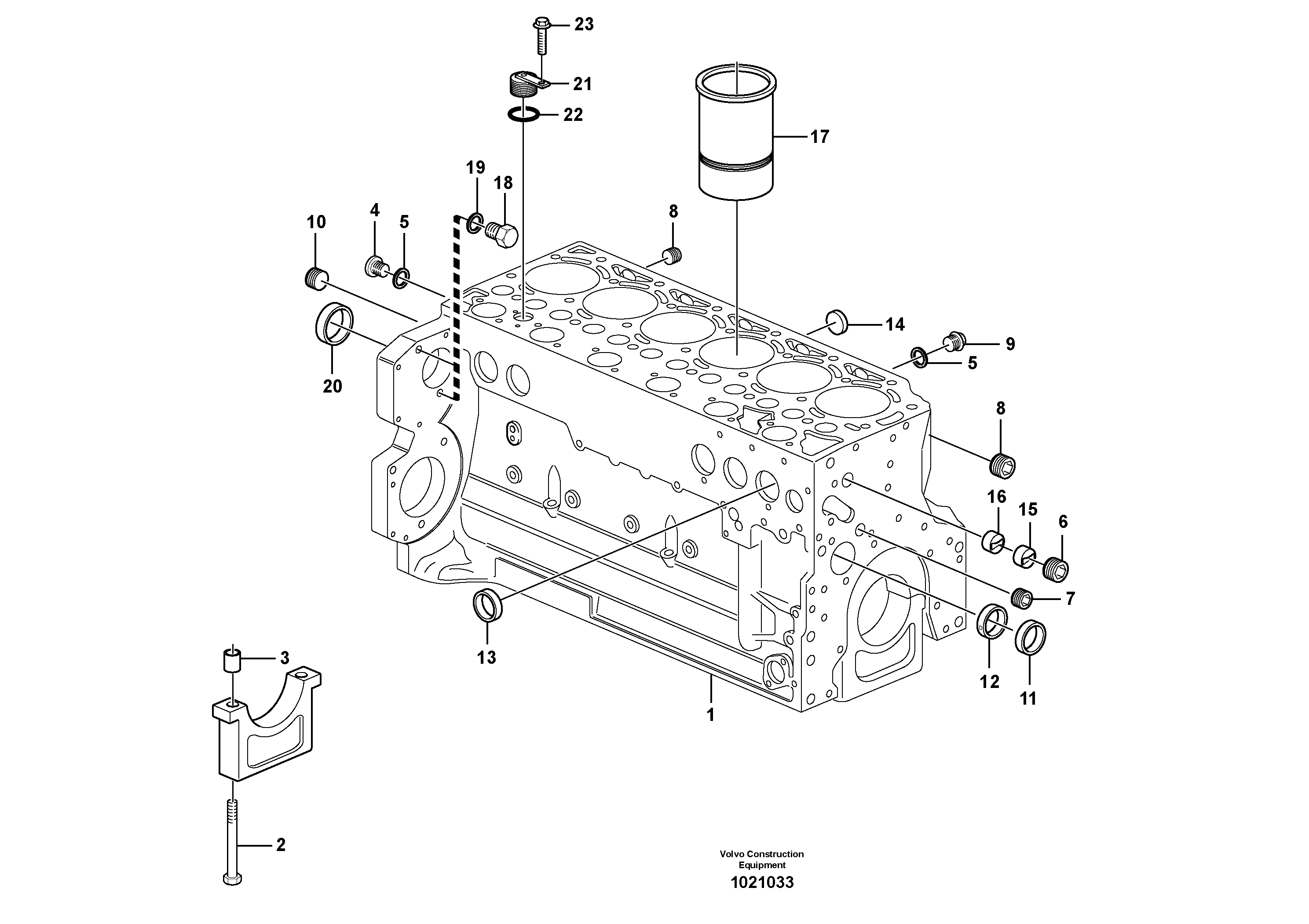 Cylinder block — volvo parts diagram