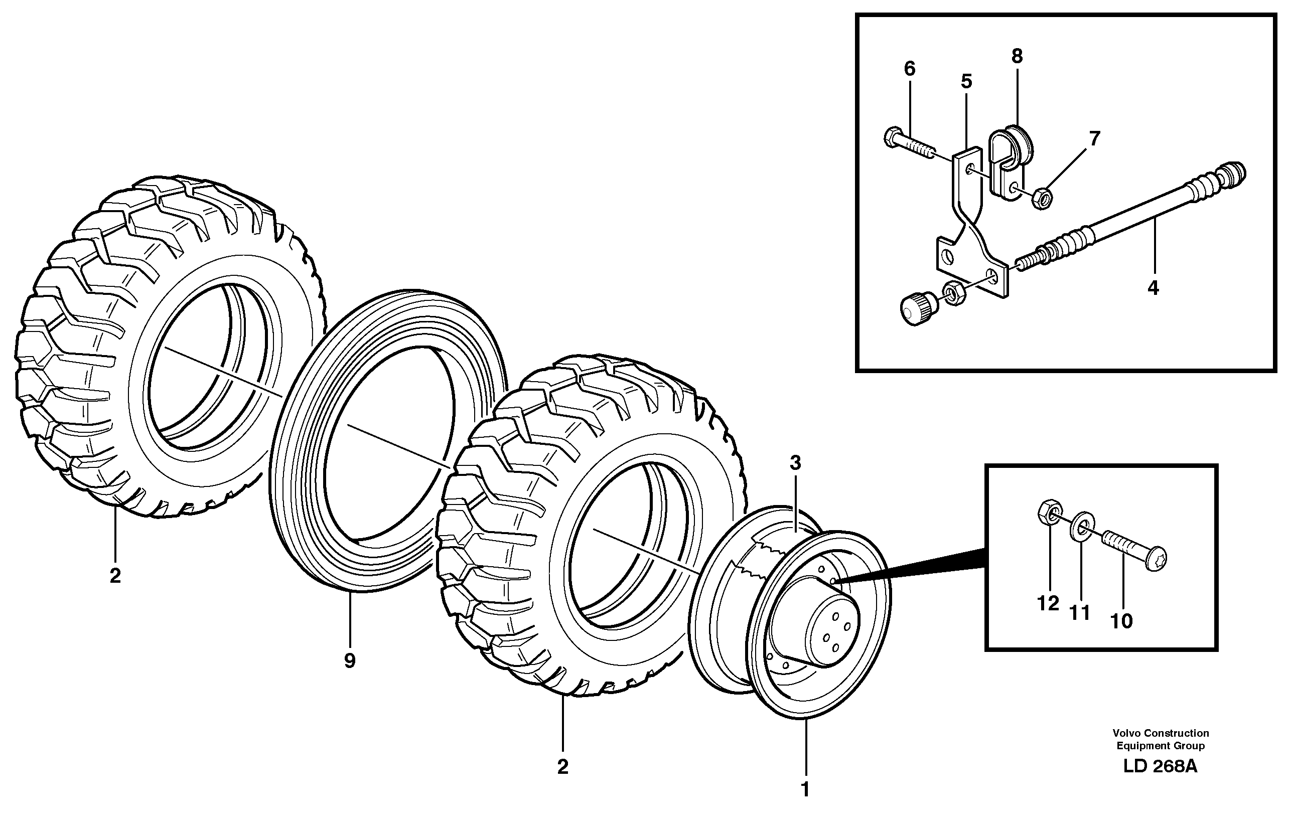 Wheel equipment  14302785, 14302787, 14303107, 14311158, 14311166 — volvo parts diagram