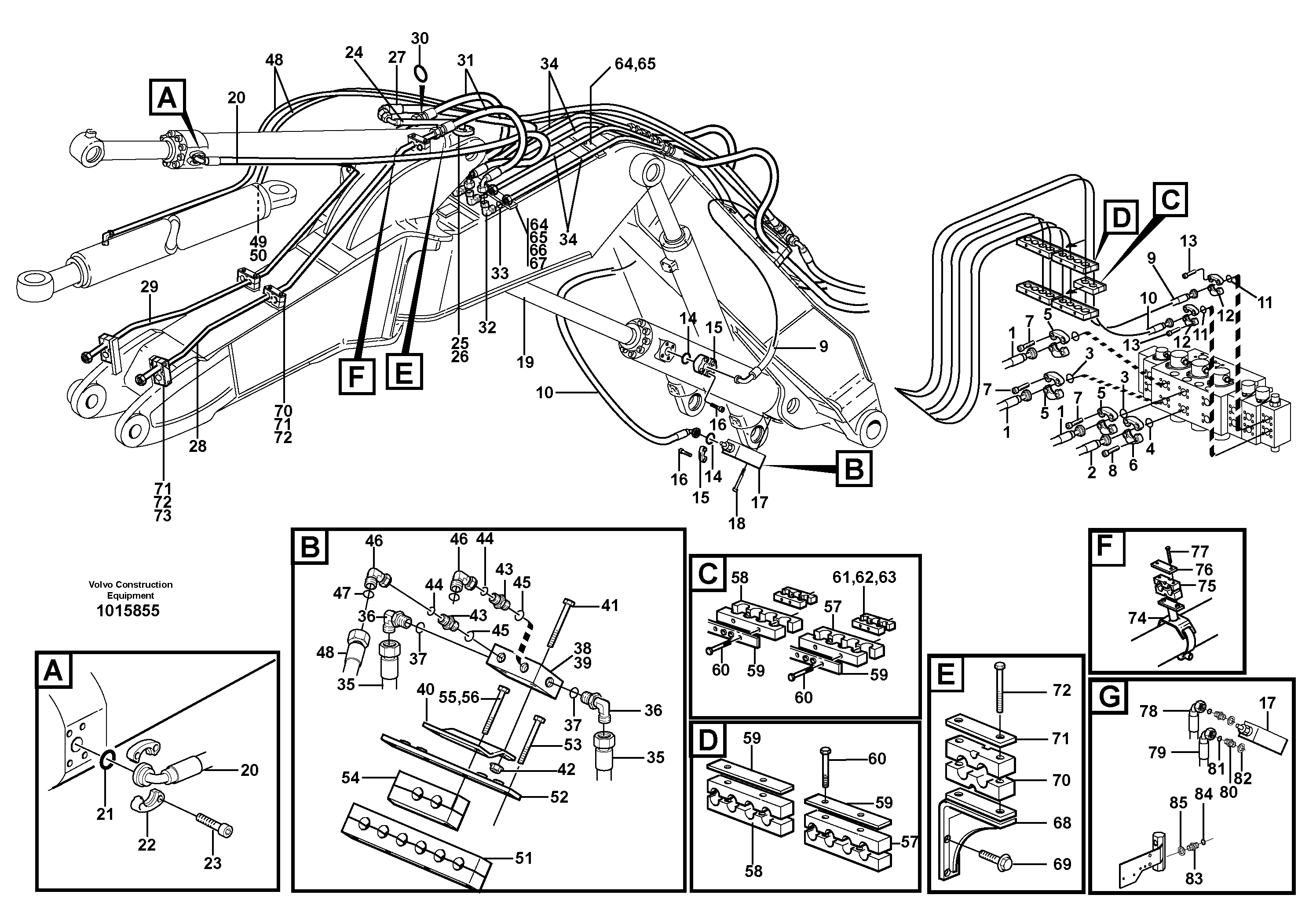 Hammer hydr. boom, offset, special  14313103 — volvo parts diagram