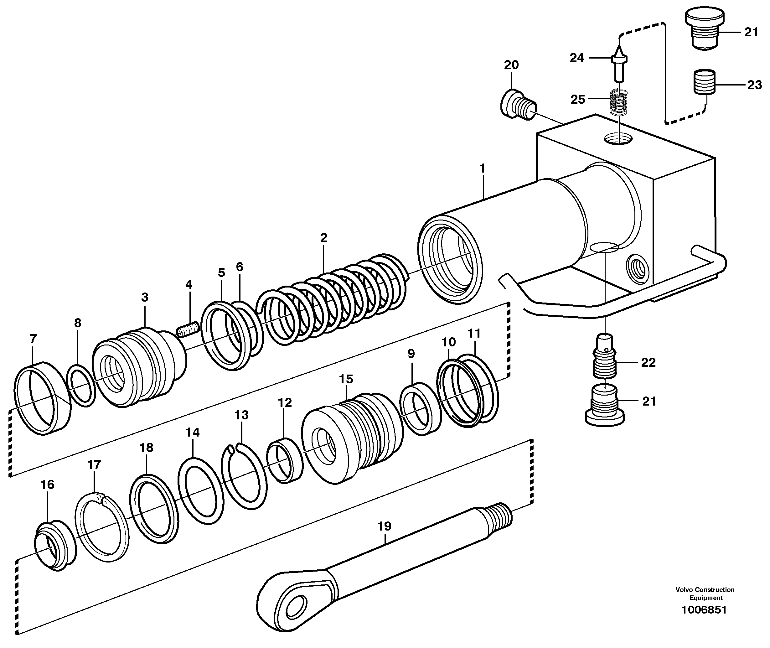 Hydraulic cylinder, quick attachment  14313064 — volvo parts diagram