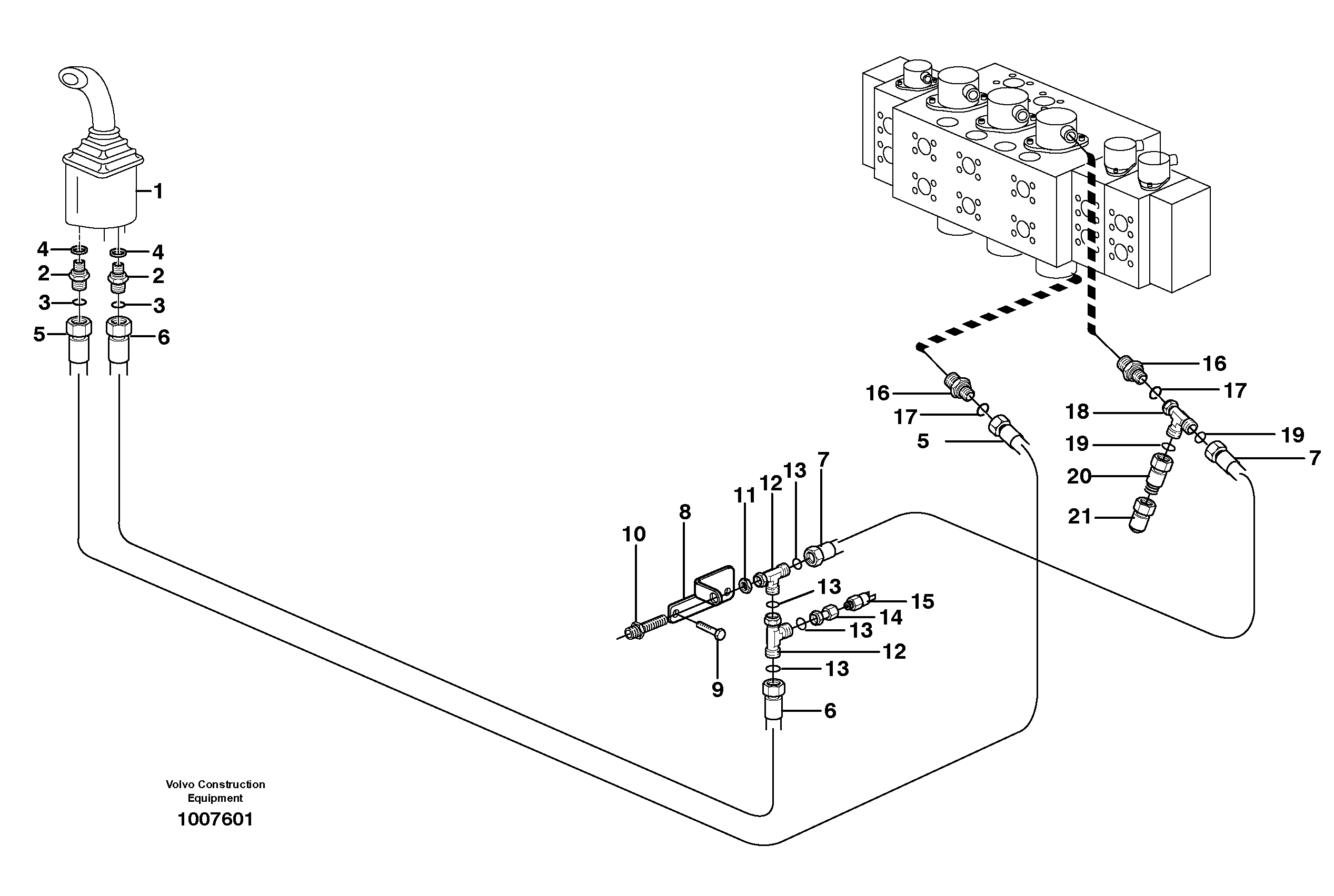 Servo hydraulics, mono boom — volvo parts diagram