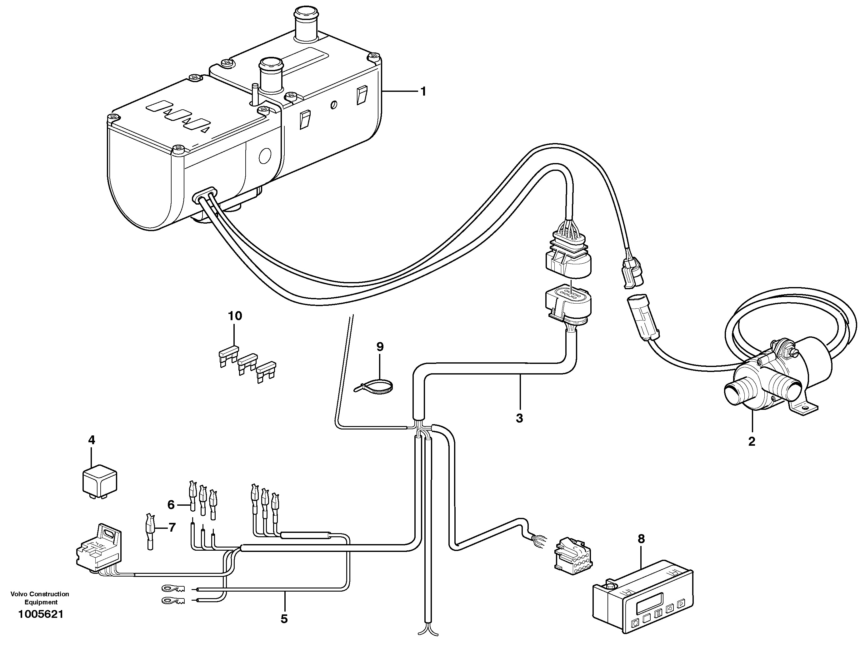 Electric installation, diesel heater  14312147 — volvo parts diagram