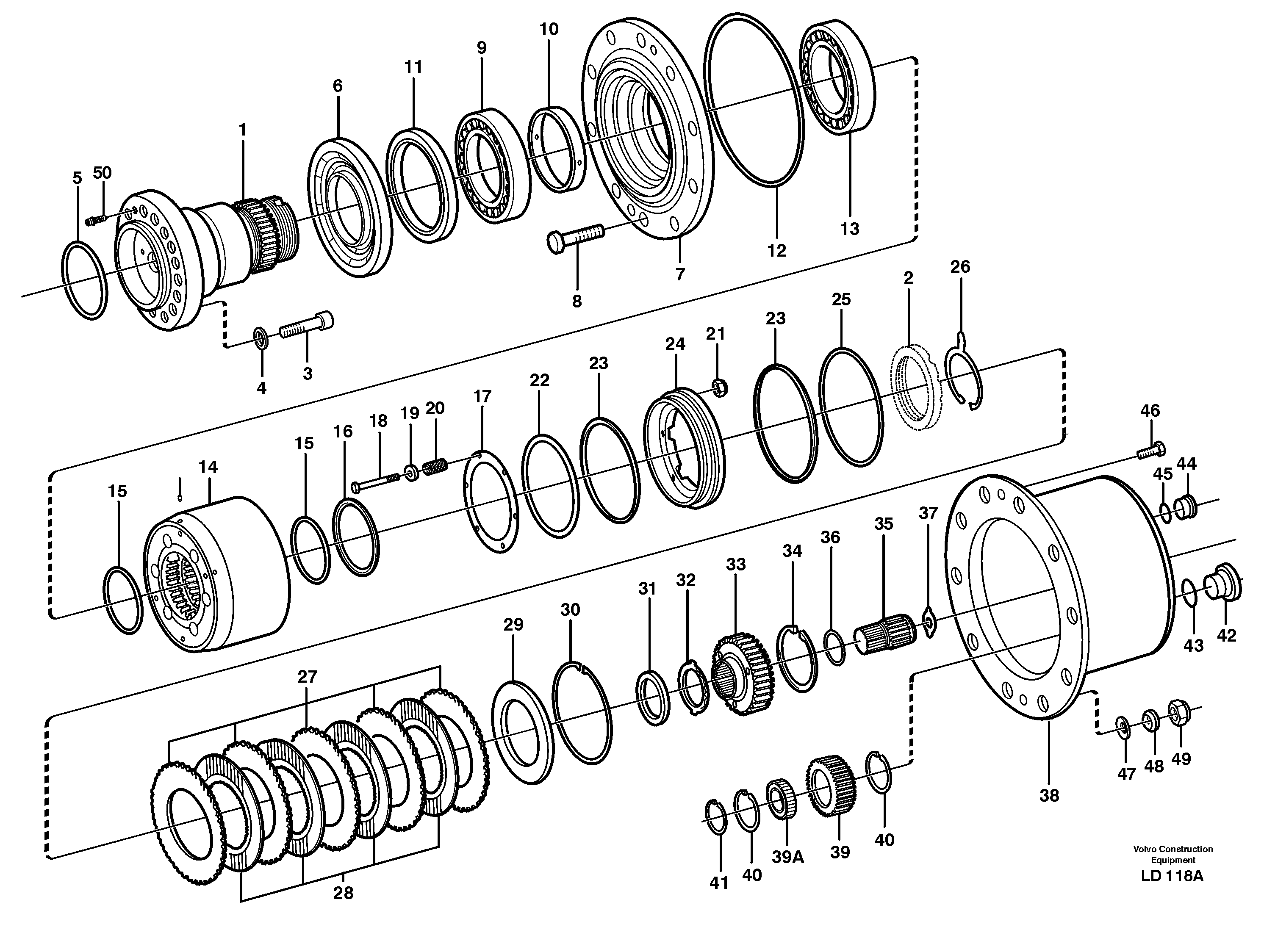 Multi-disc brake, rear — volvo parts diagram