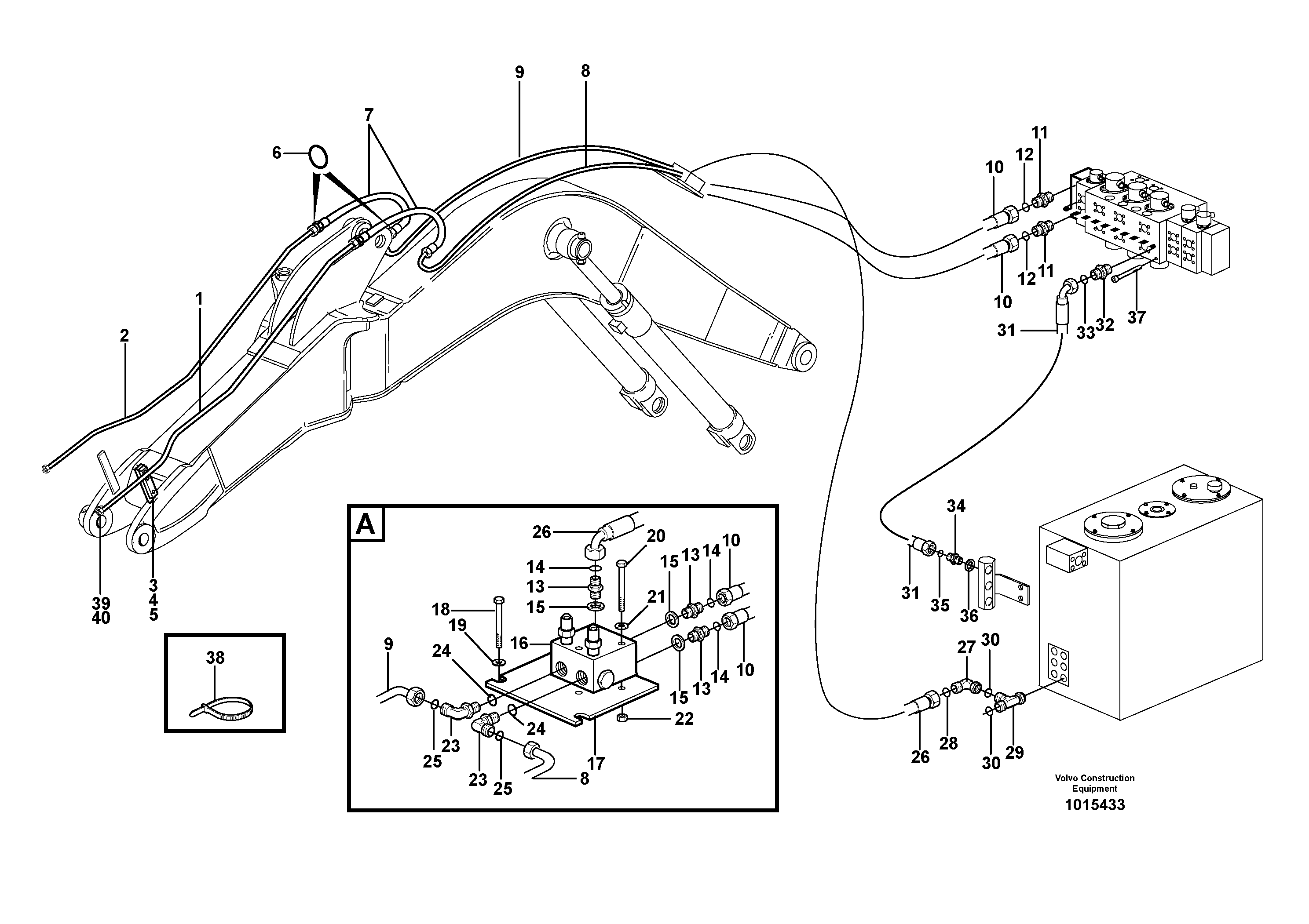 Attachment hydraulics, offset special, X3  14313100 — volvo parts diagram