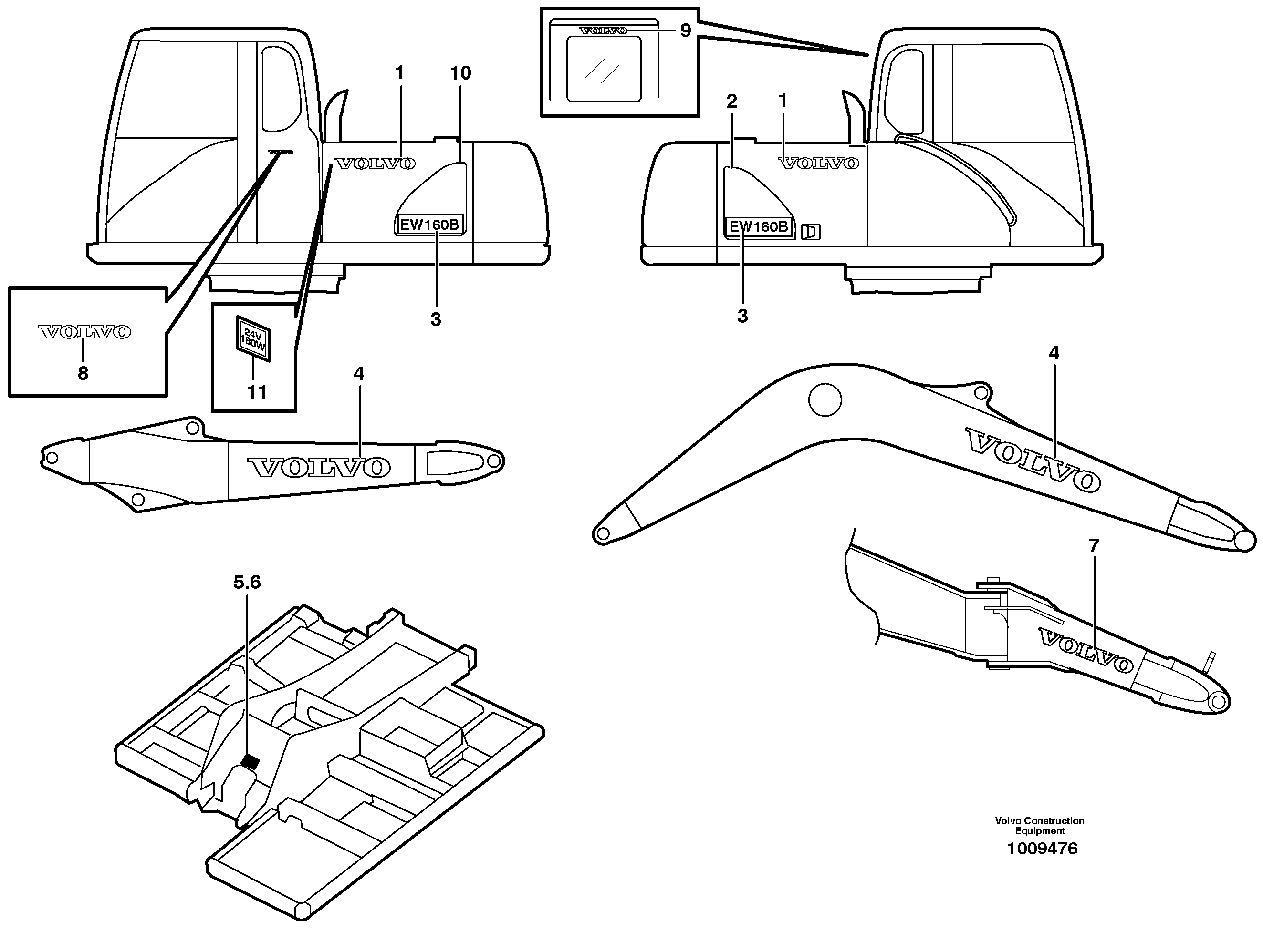 Stripes, outer location — volvo parts diagram