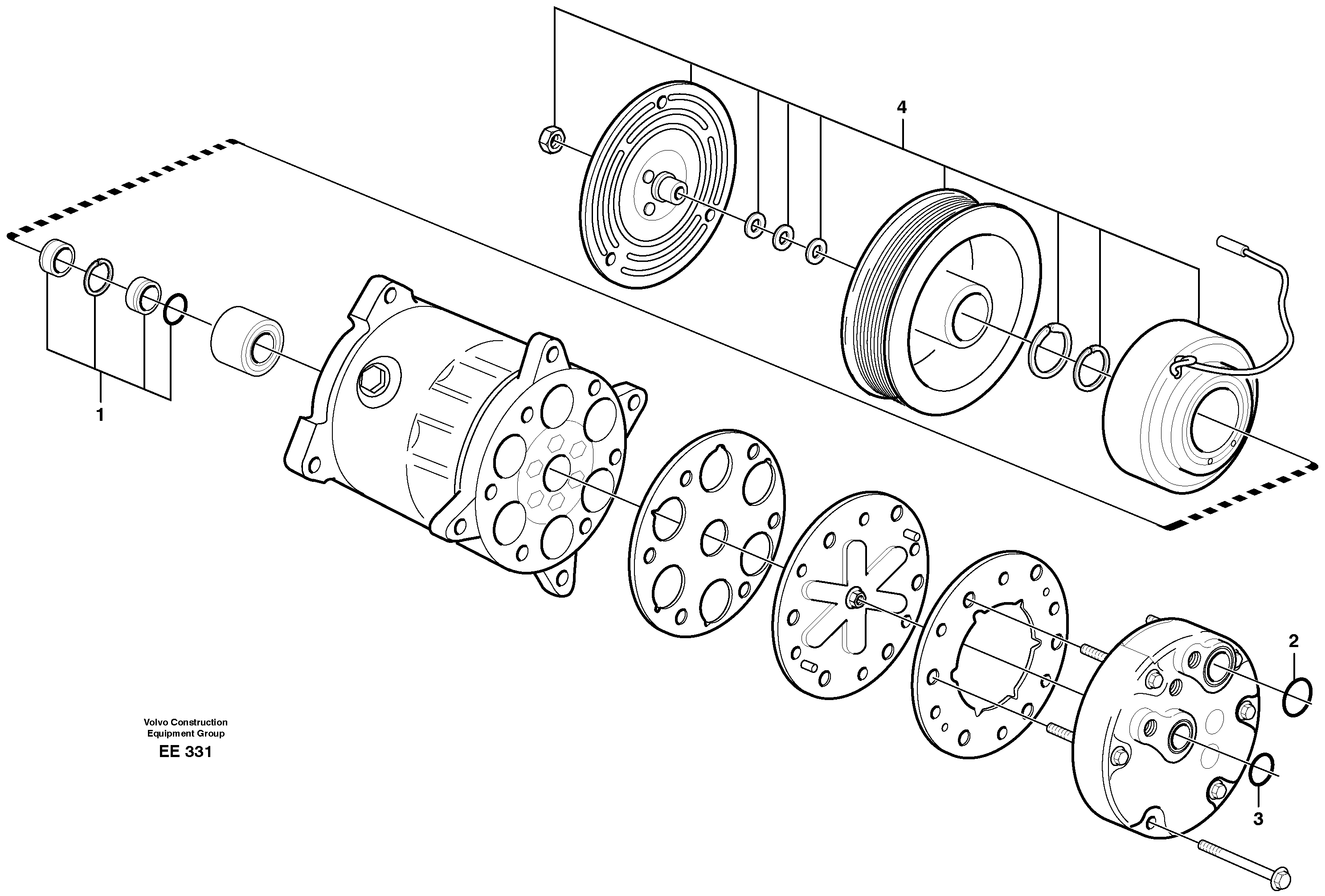 Air compressor  14312035 — volvo parts diagram