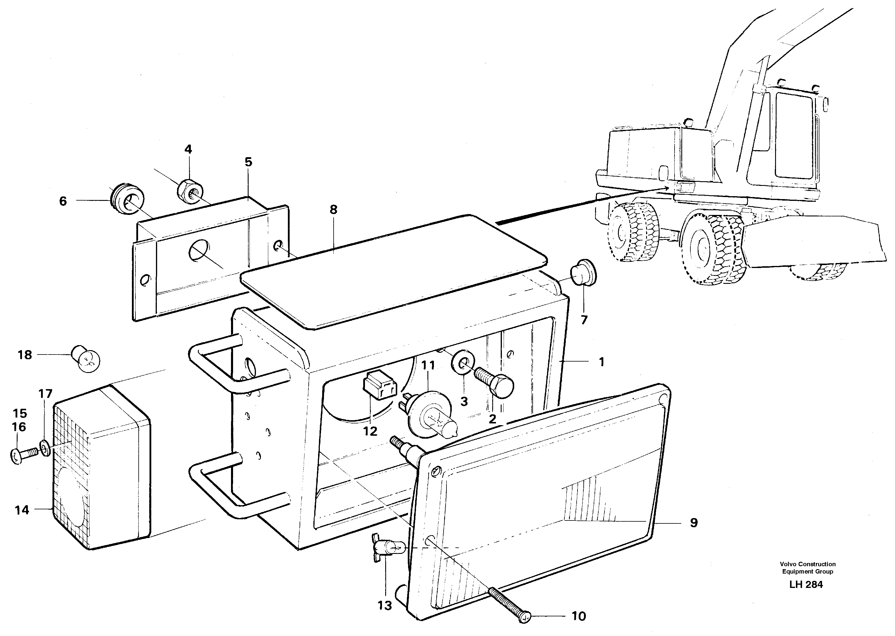 Headlamp — volvo parts diagram