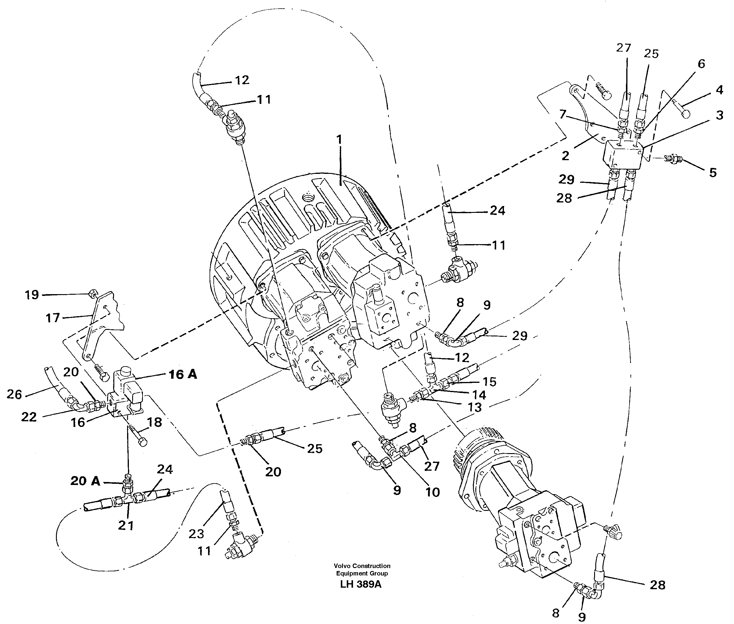 Hydraulic system, pump installation — volvo parts diagram