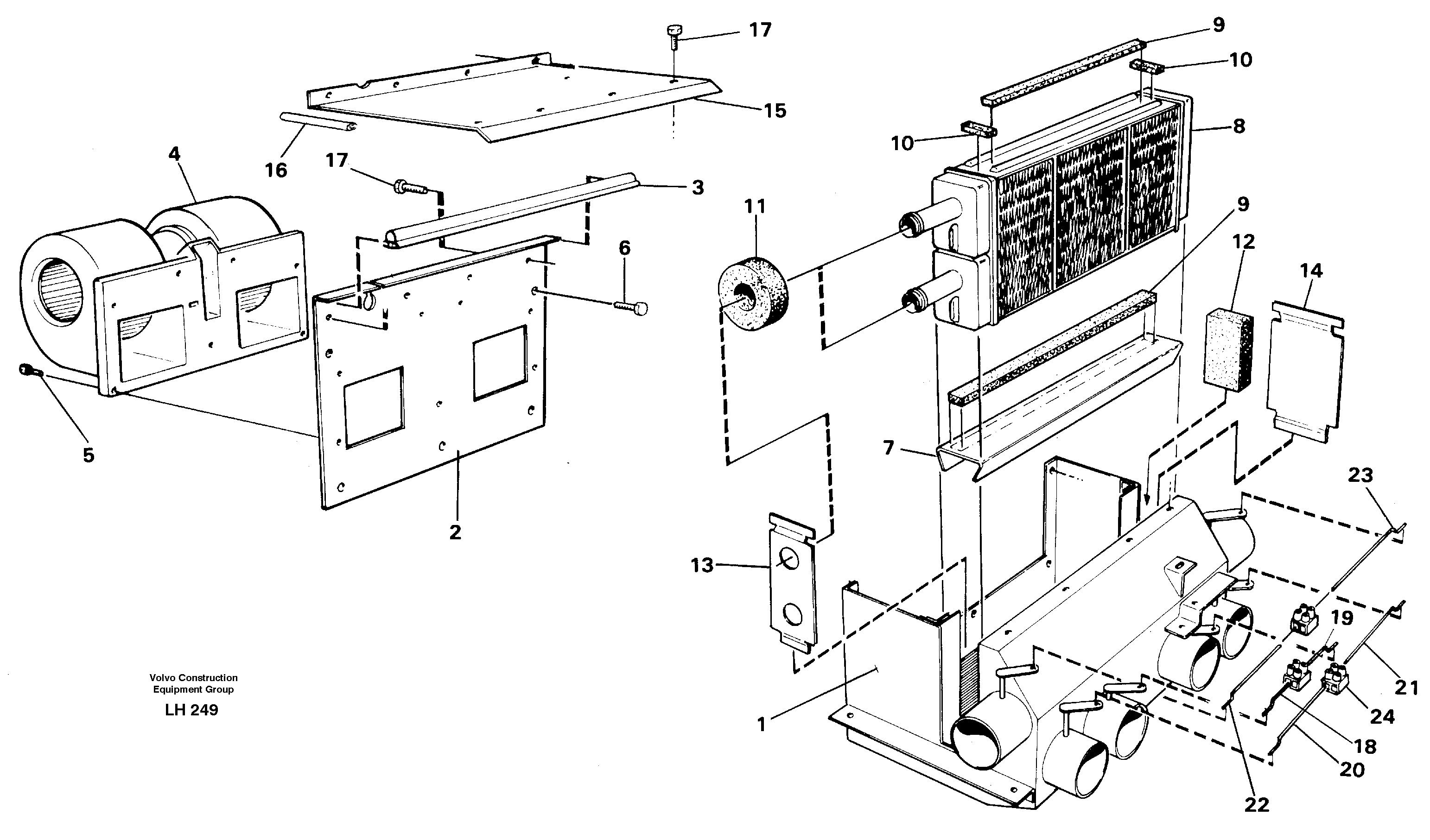 Cab heater — volvo parts diagram