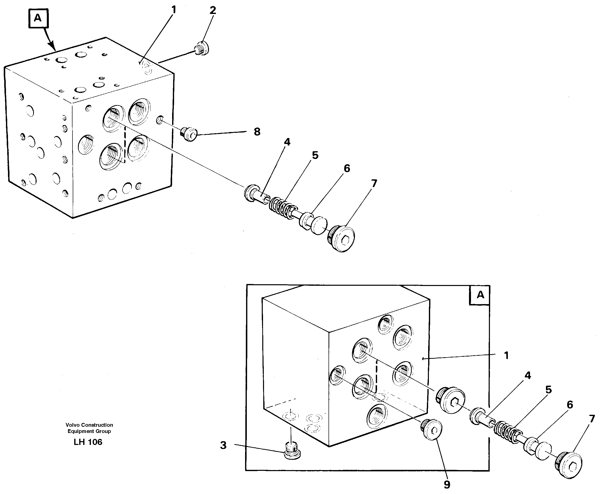 Slew valve block — volvo parts diagram