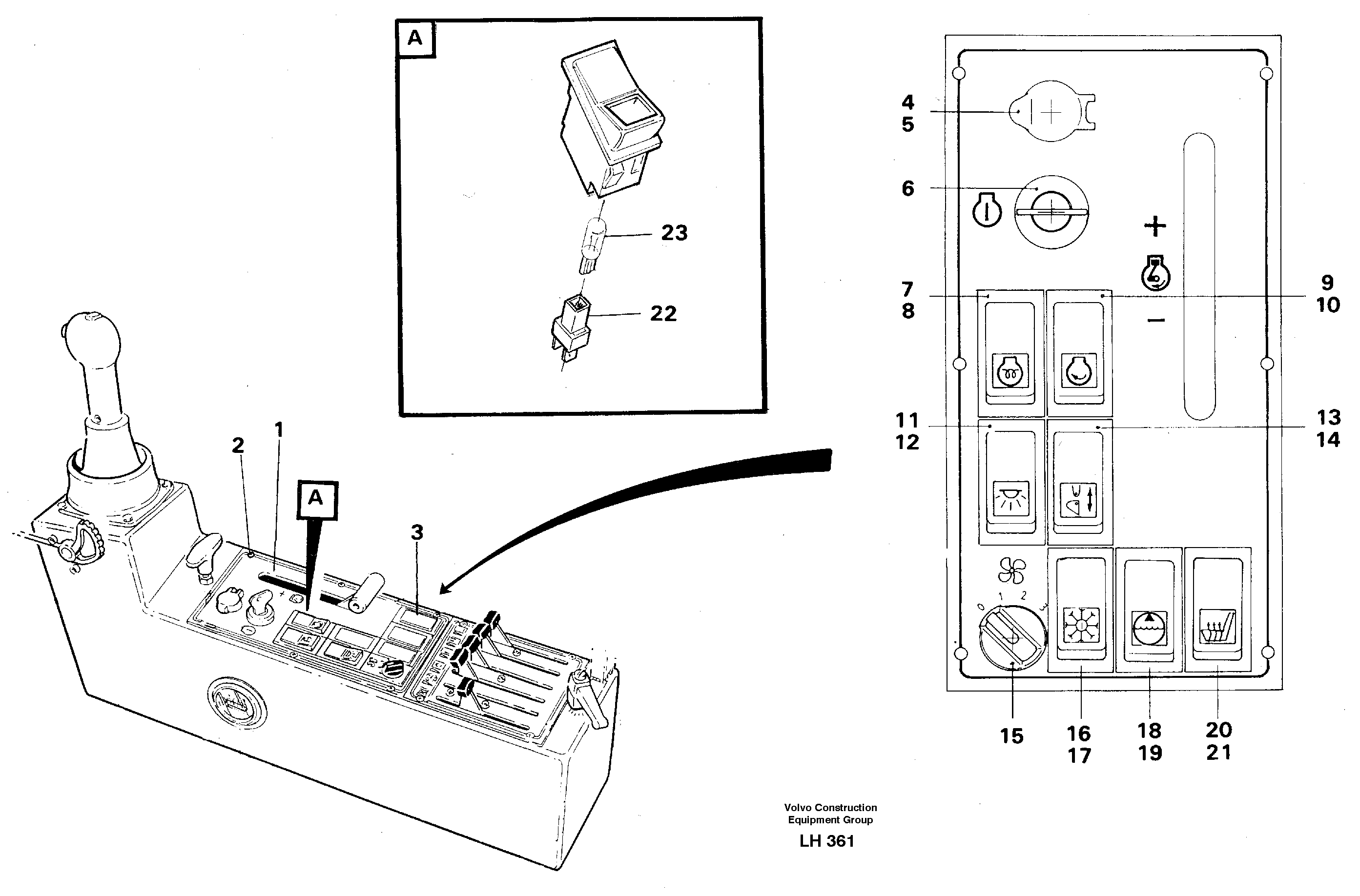 Engine control panel — volvo parts diagram