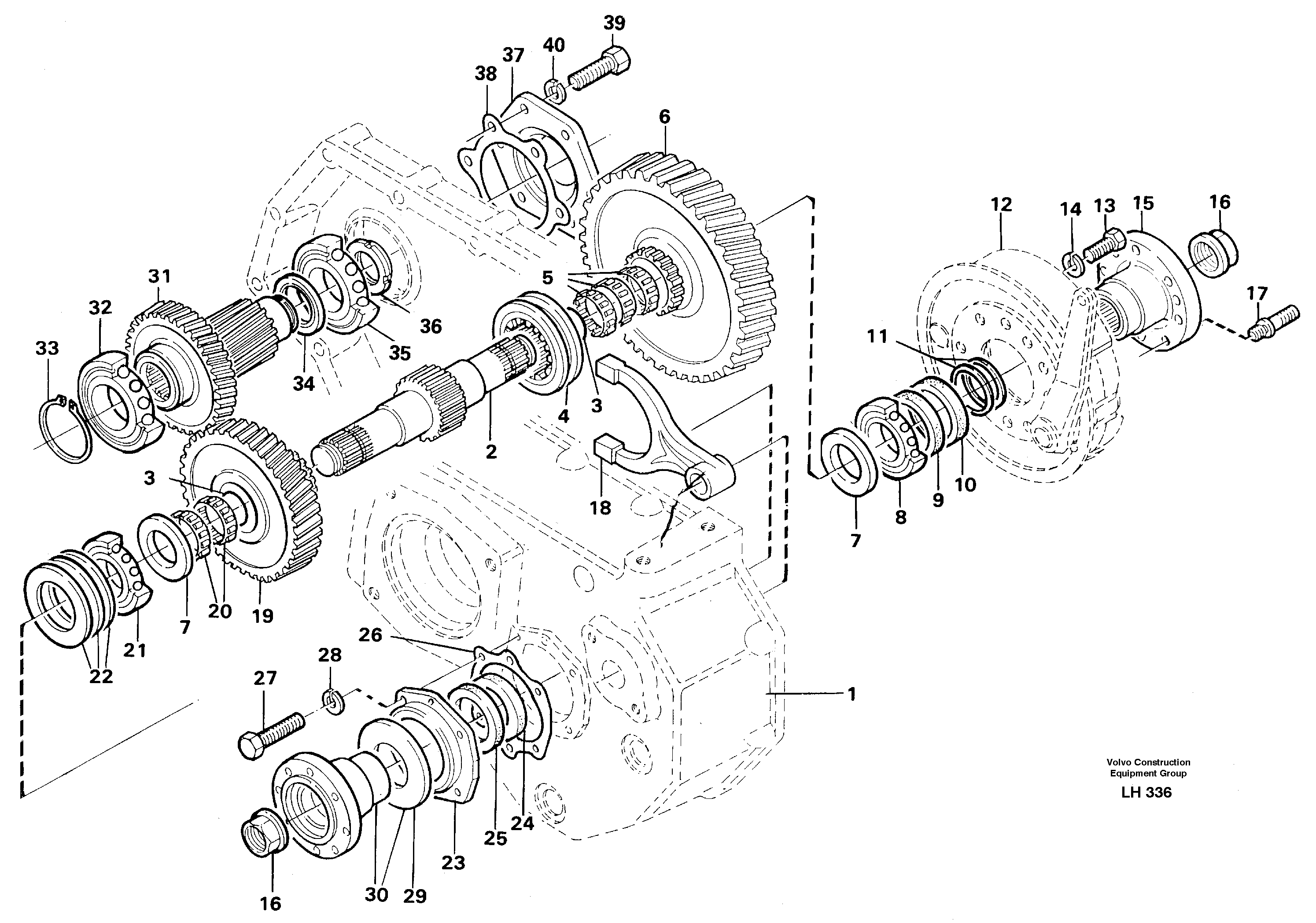 Gear box Drive gear and shafts — volvo parts diagram