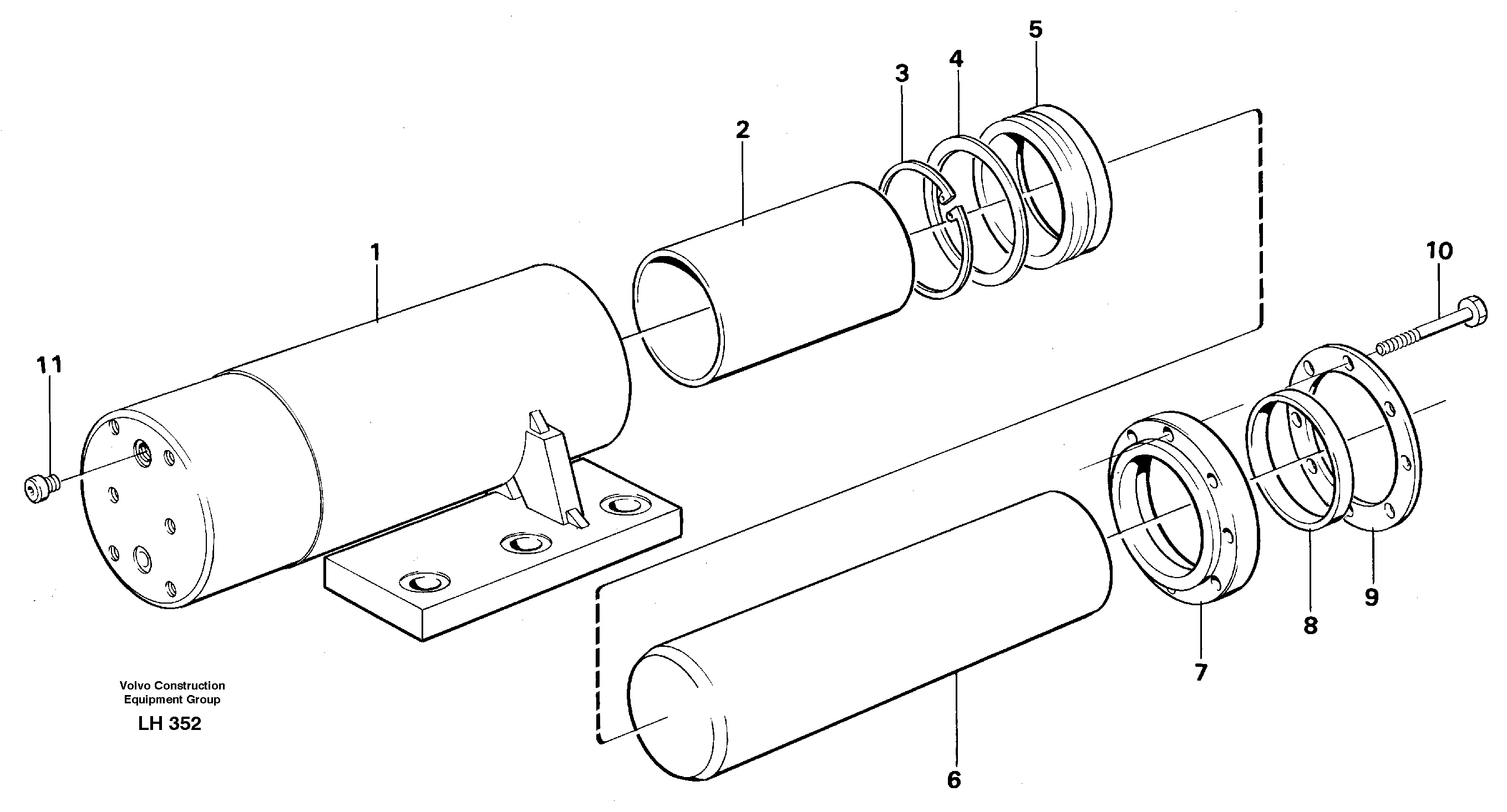 Axle locking cylinder — volvo parts diagram