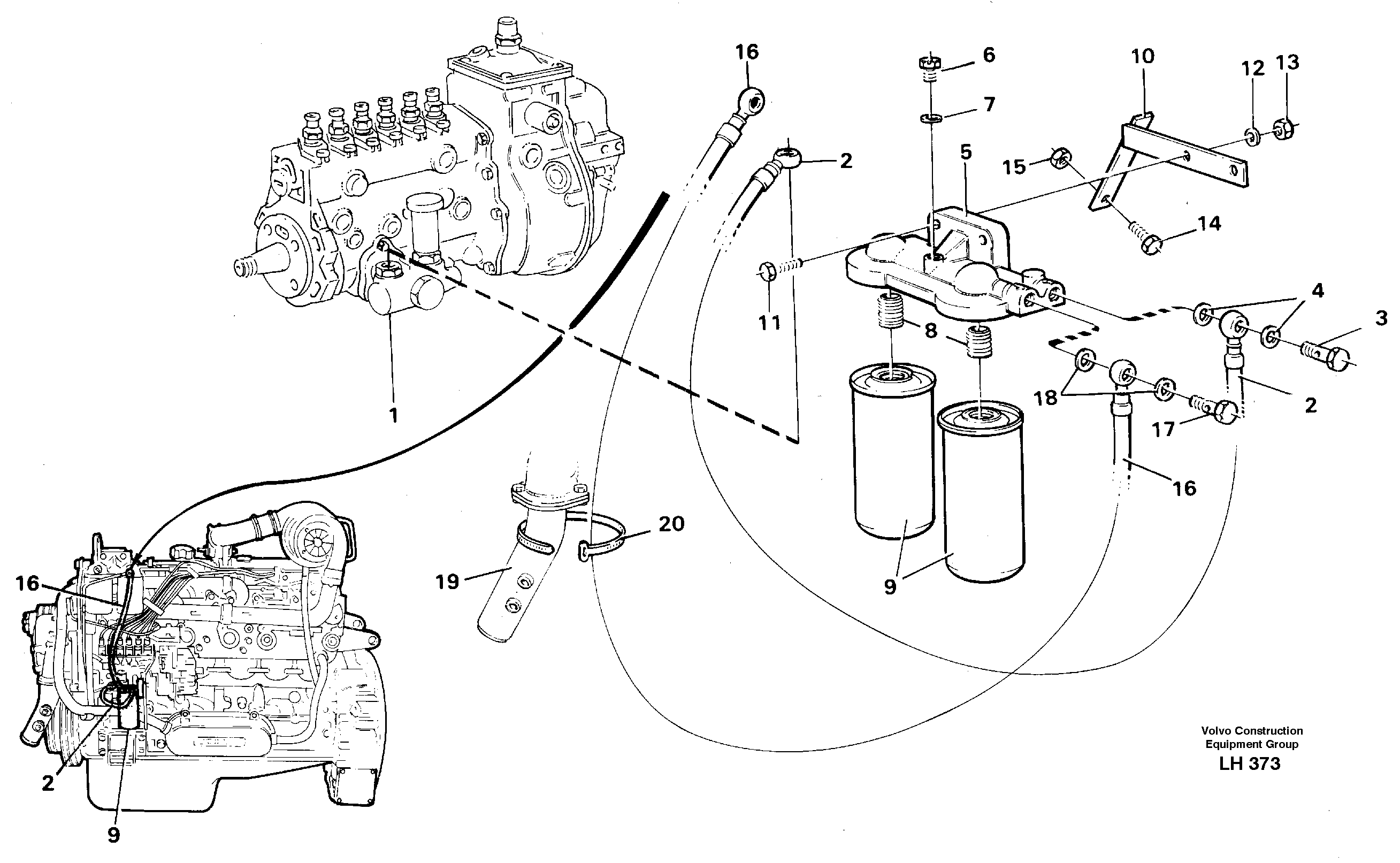Extra fuel filter  14257924 — volvo parts diagram