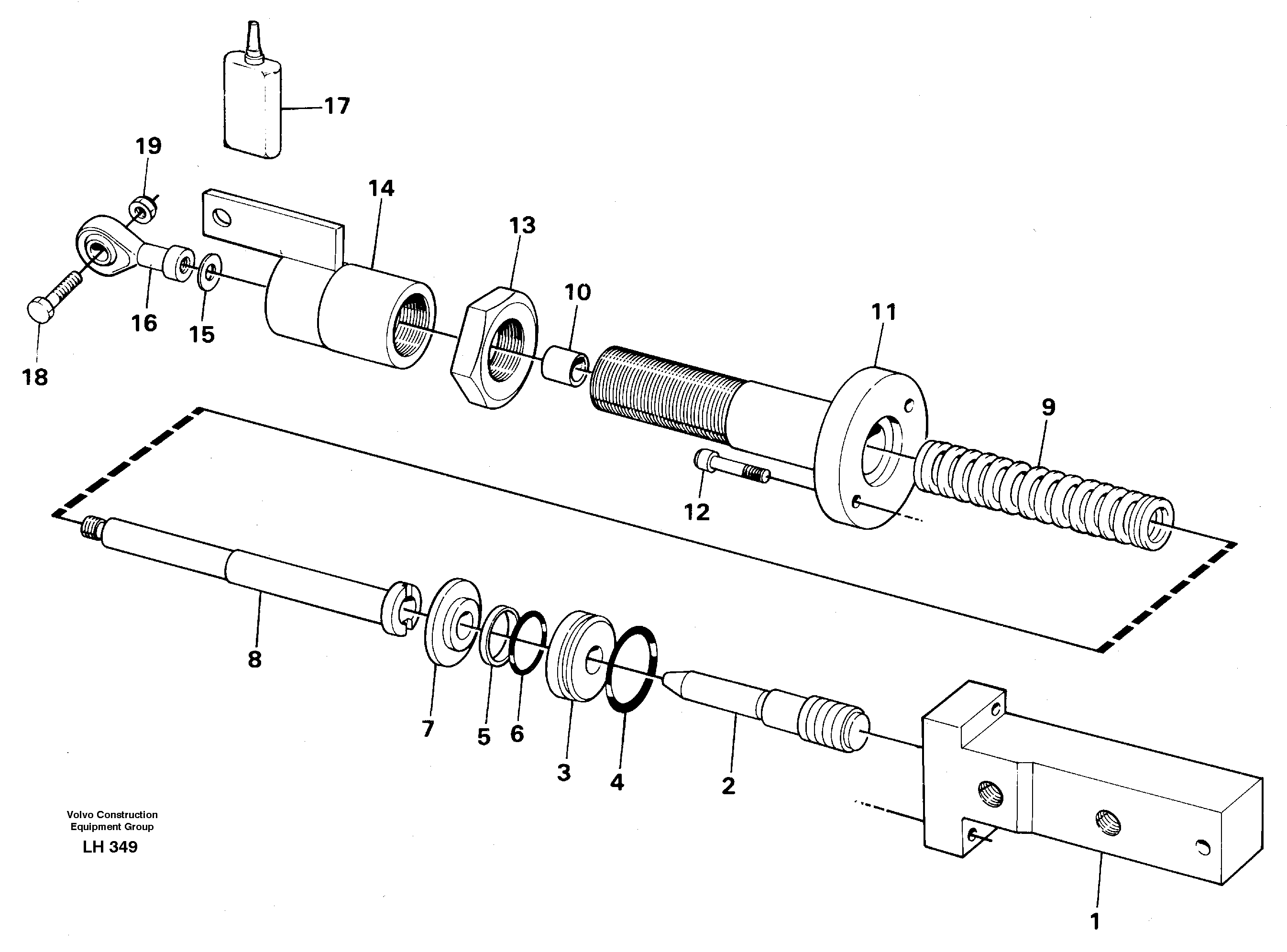 Hydraulic cylinder — volvo parts diagram