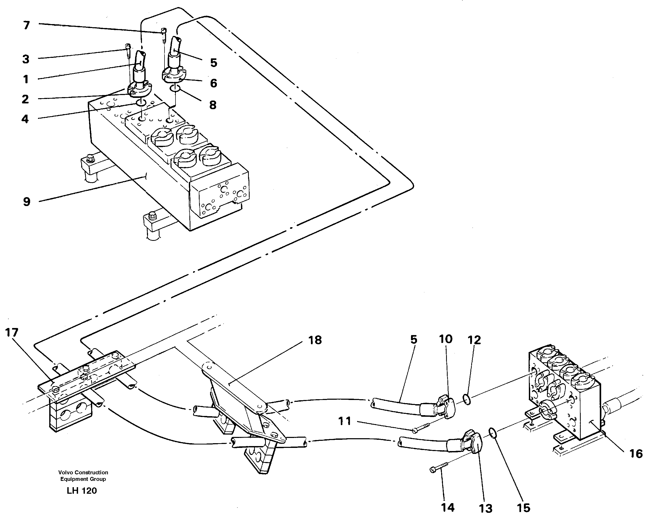 Hydraulic system, bucket — volvo parts diagram
