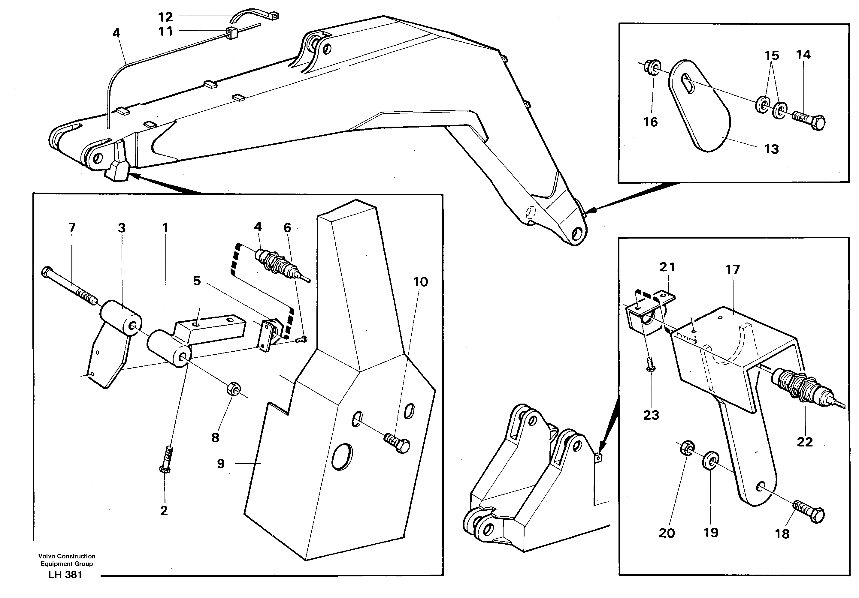 Electric insatallation onbackhoe equipment — volvo parts diagram