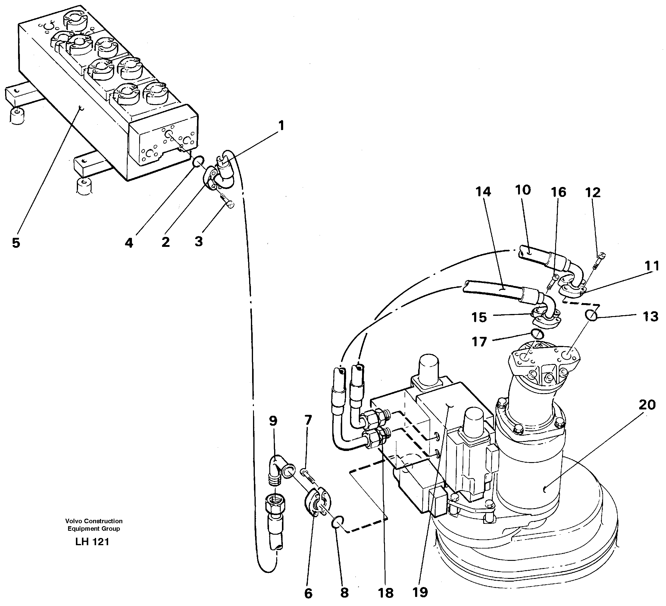 Hydraulic system, slewing — volvo parts diagram