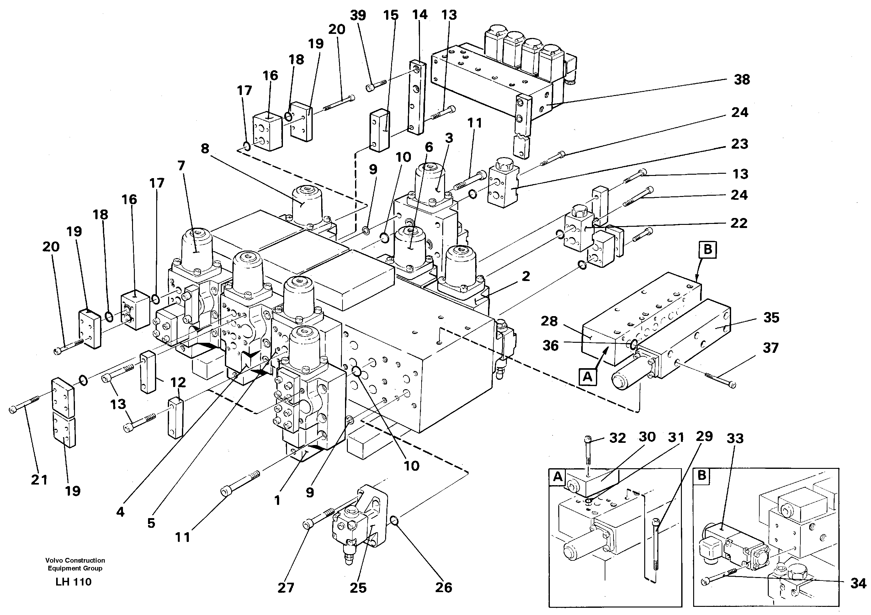 Main valve block, valves — volvo parts diagram