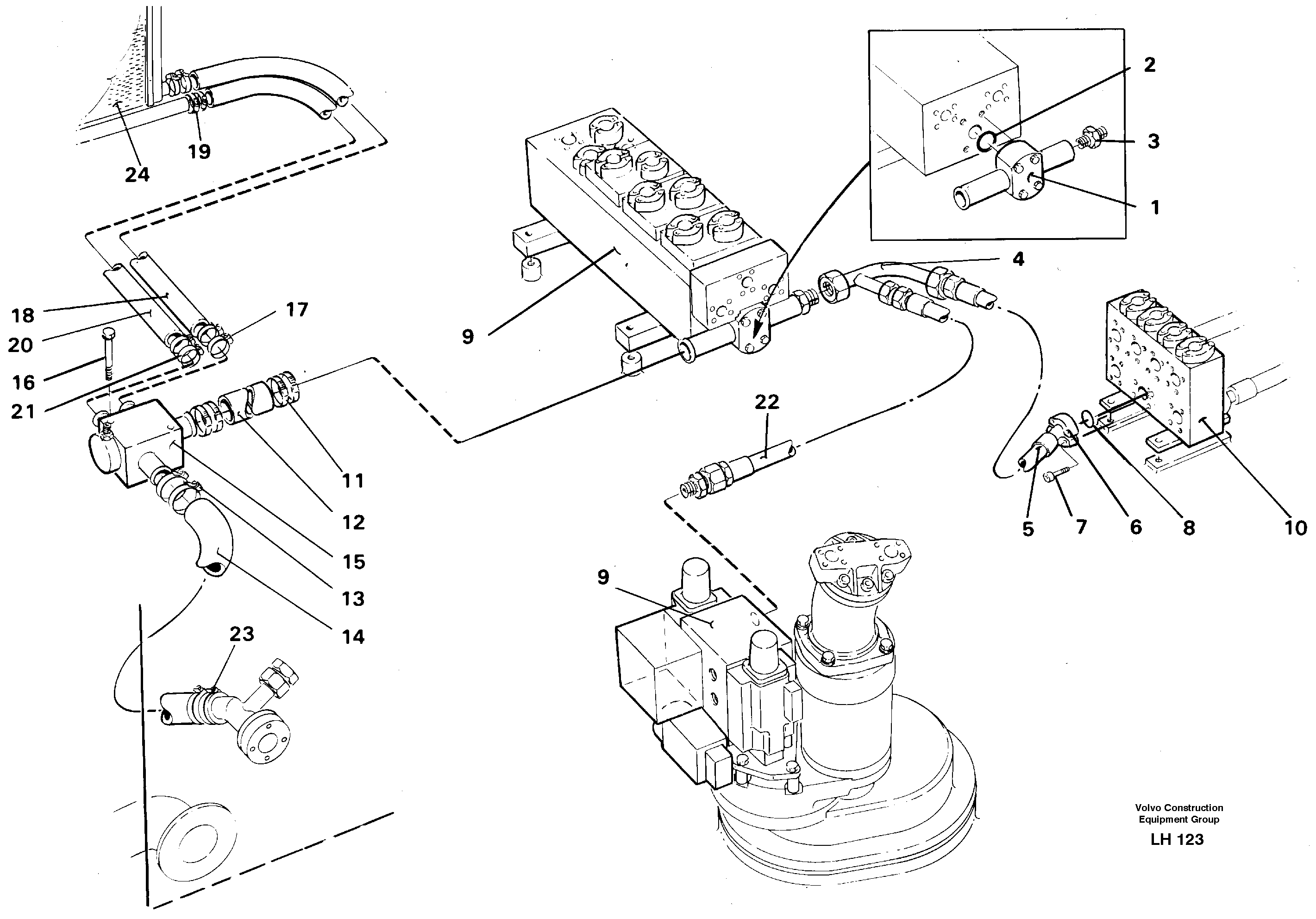 Hydraulic system, return lines — volvo parts diagram