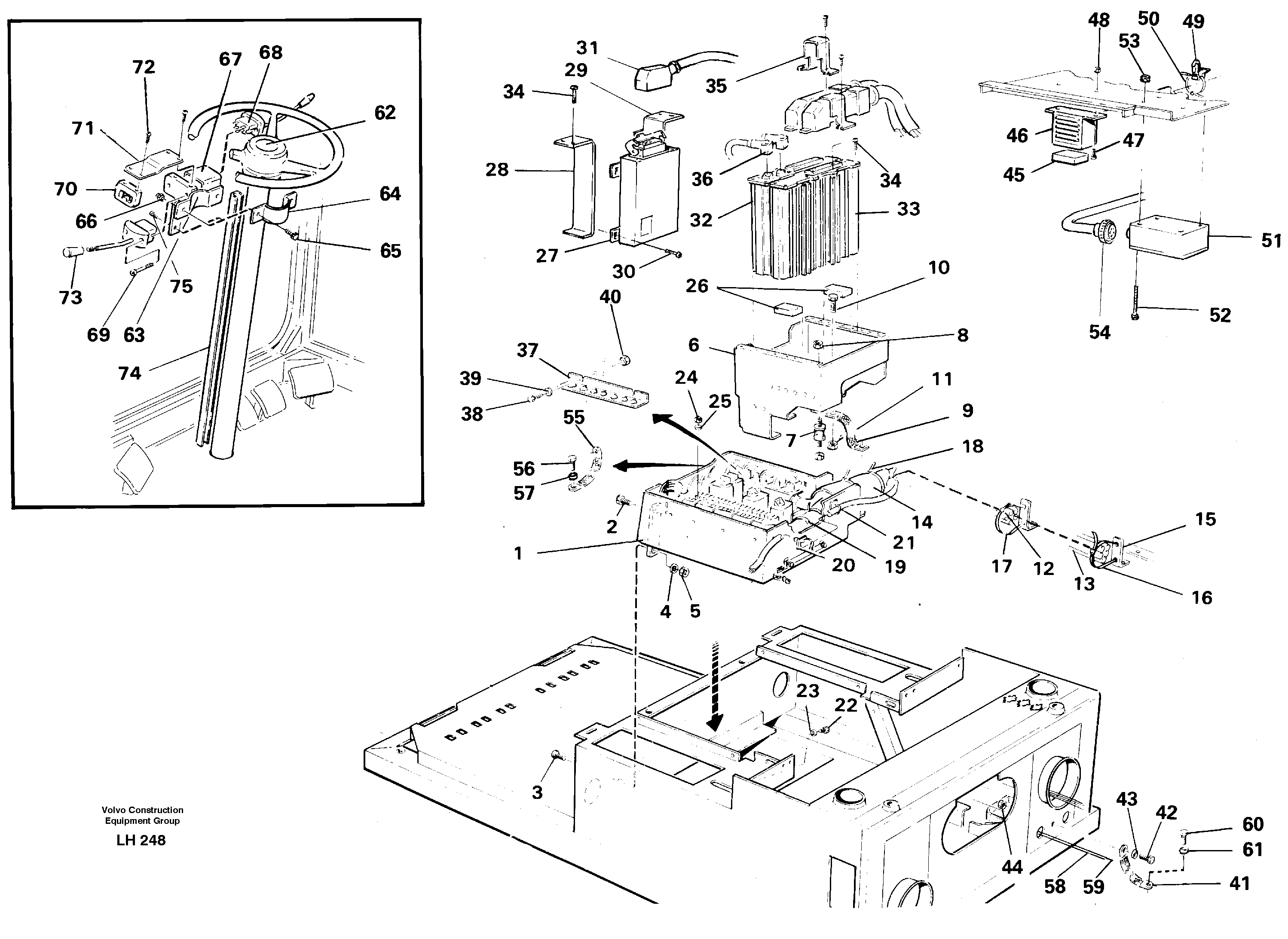 Electric installation on driver's seat — volvo parts diagram