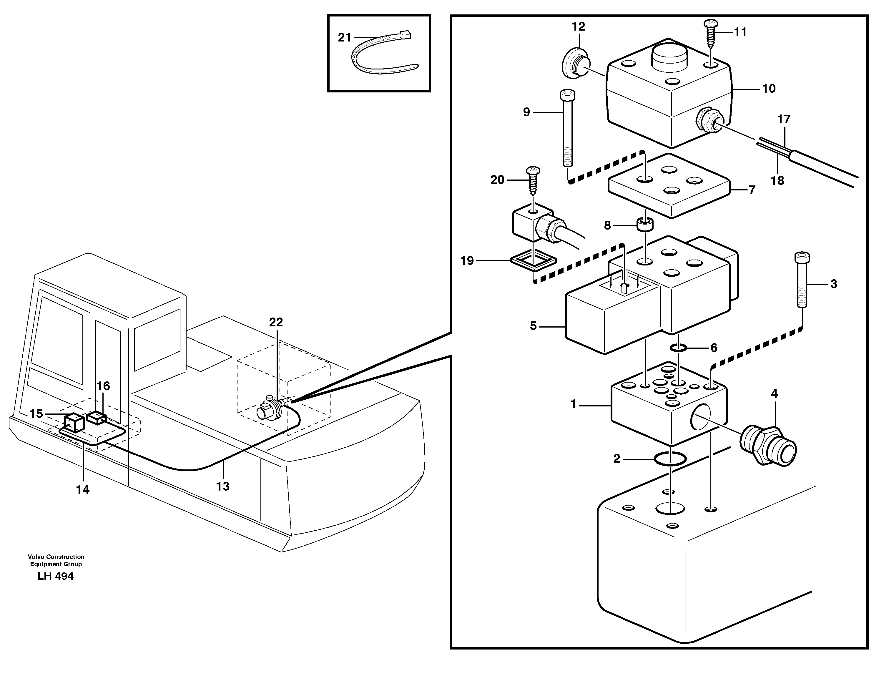 Overfilling guard  14259798 — volvo parts diagram