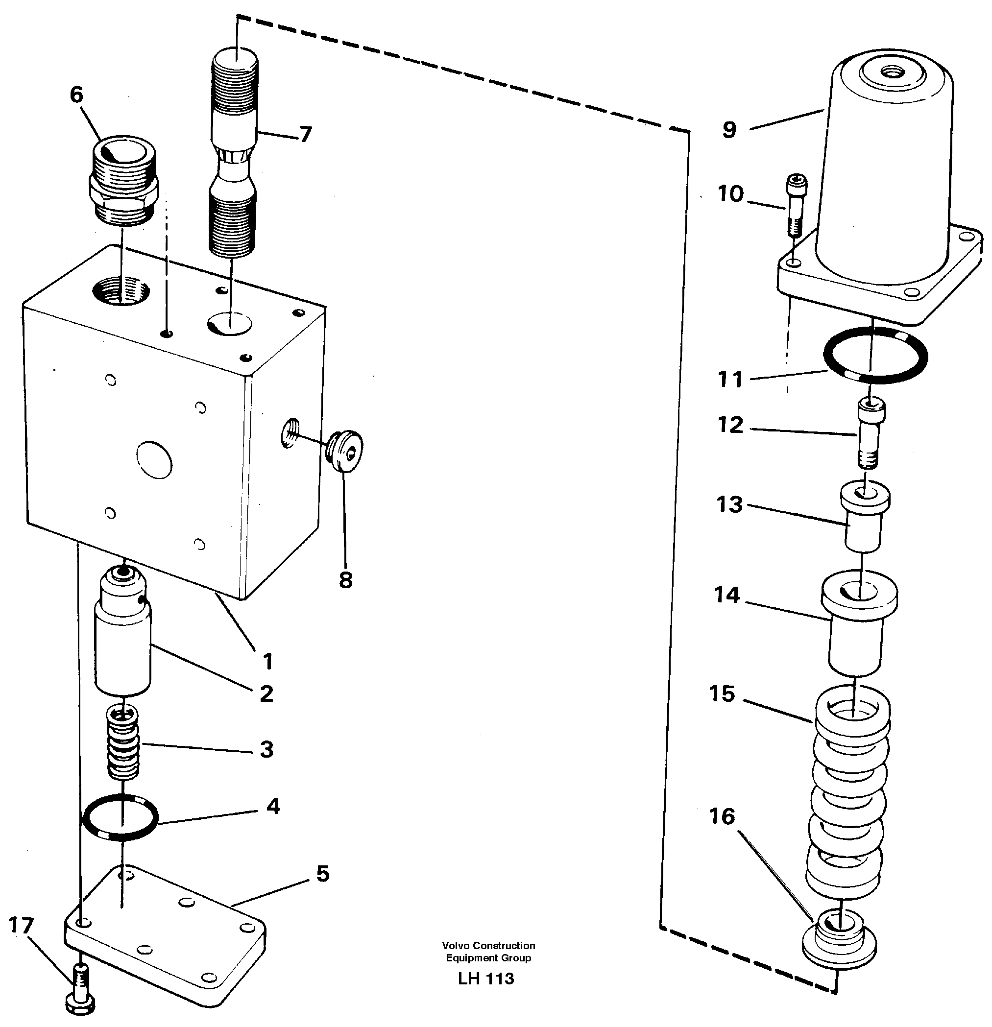 Hose rupture valve Boom cylinder — volvo parts diagram