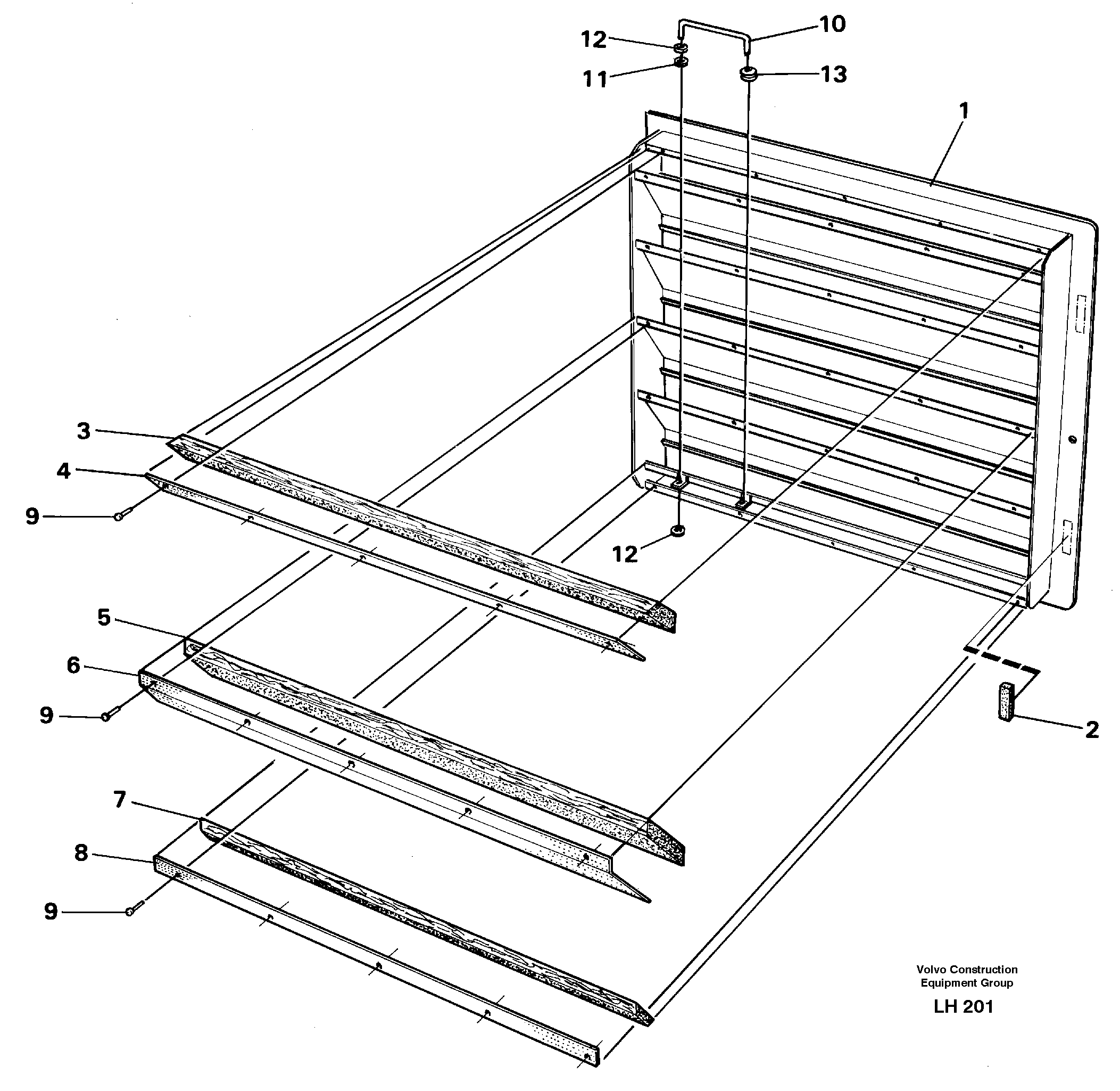 Door Lh, rear — volvo parts diagram