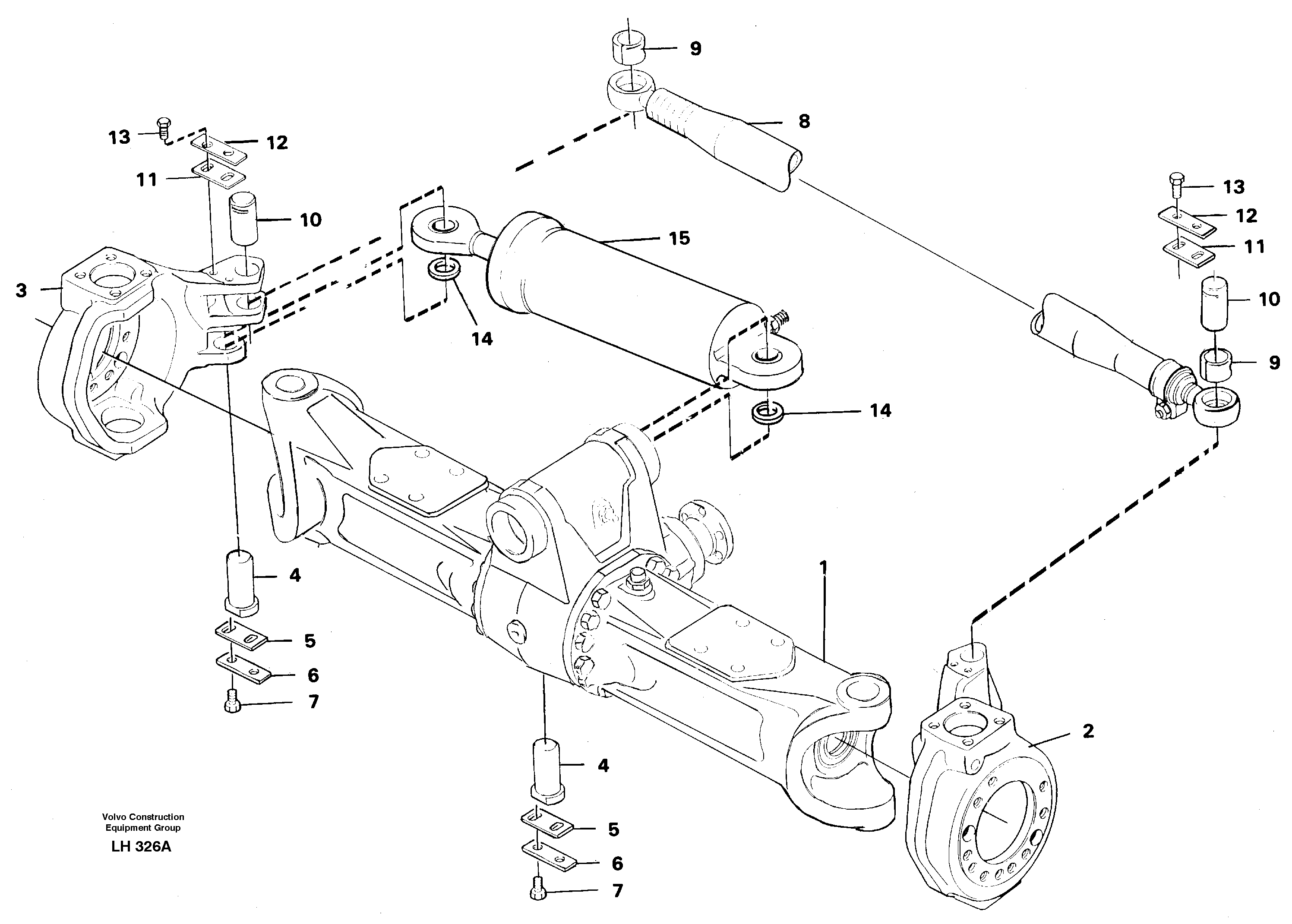 Link housing and parallel stay — volvo parts diagram
