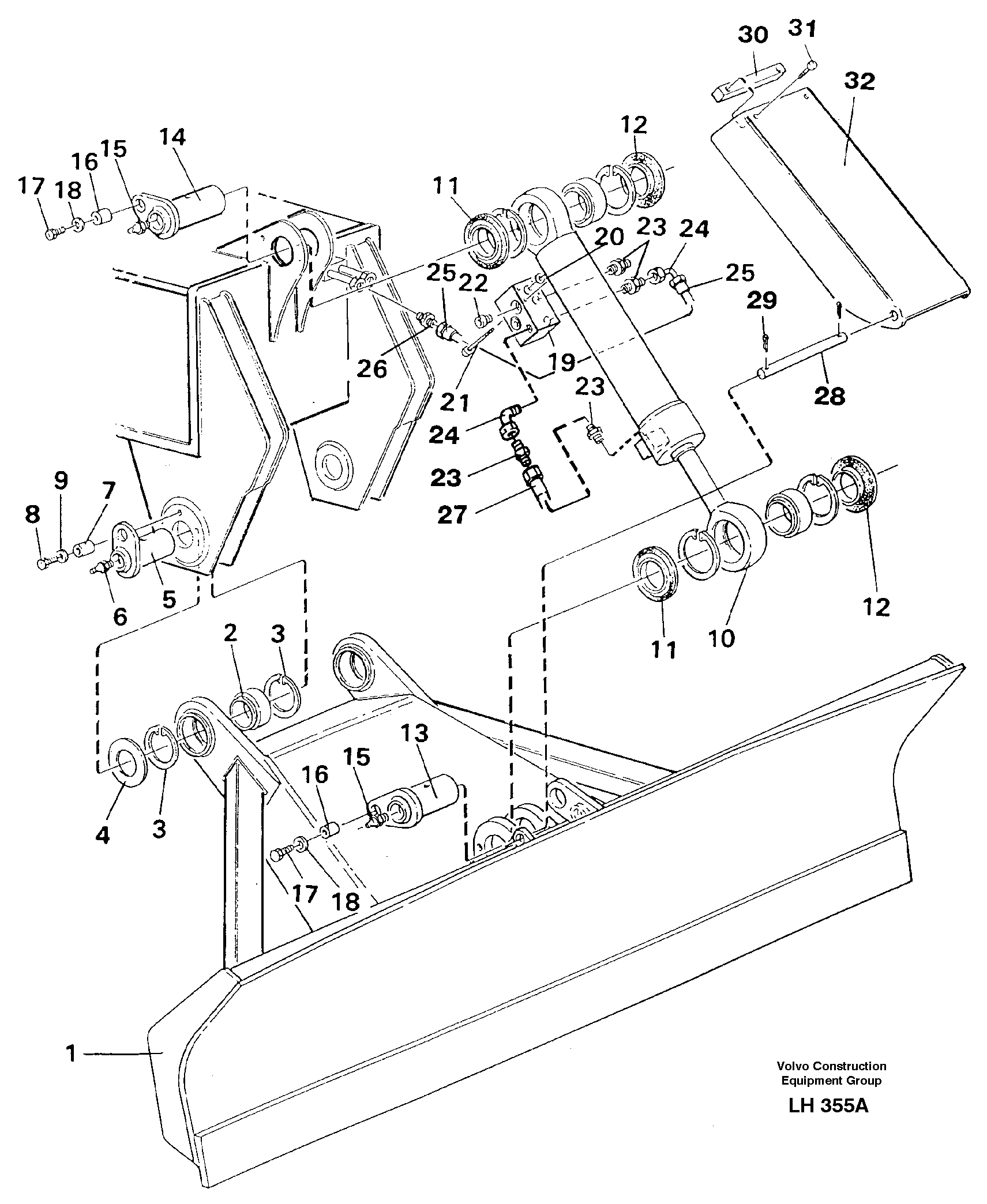 Dozer blade 2,5m, 2,6m  14244960, 14257712 — volvo parts diagram