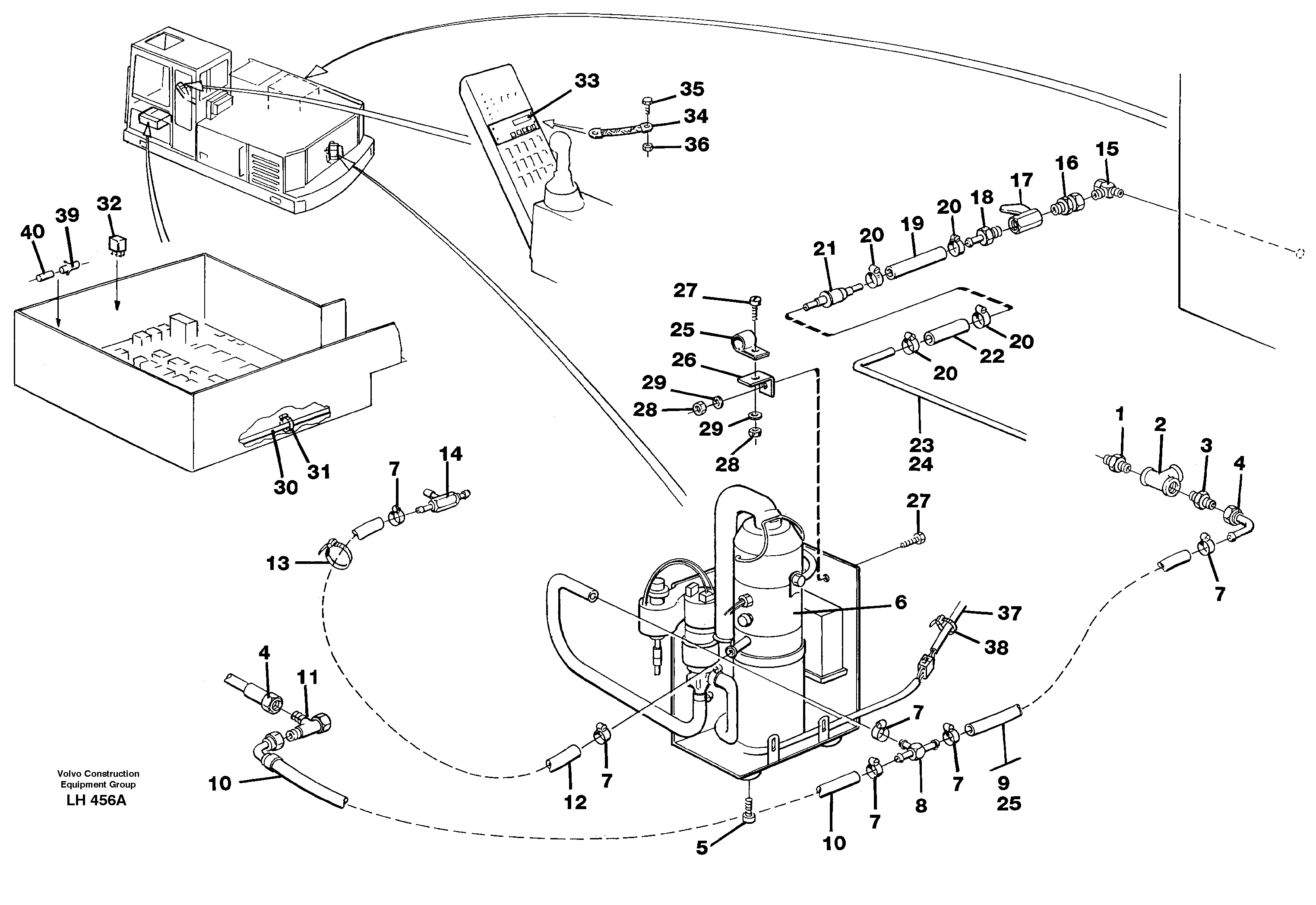Heater, diesel, installation  14263486 — volvo parts diagram